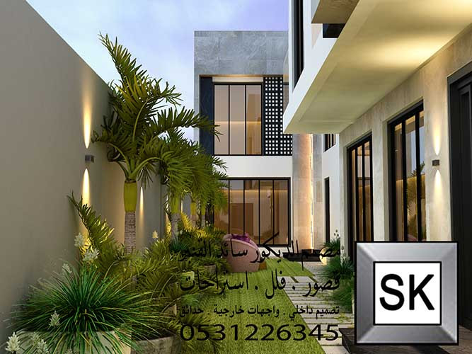 تصميم و تشطيب واجهة فيلا خارجية فخمة في الرياض