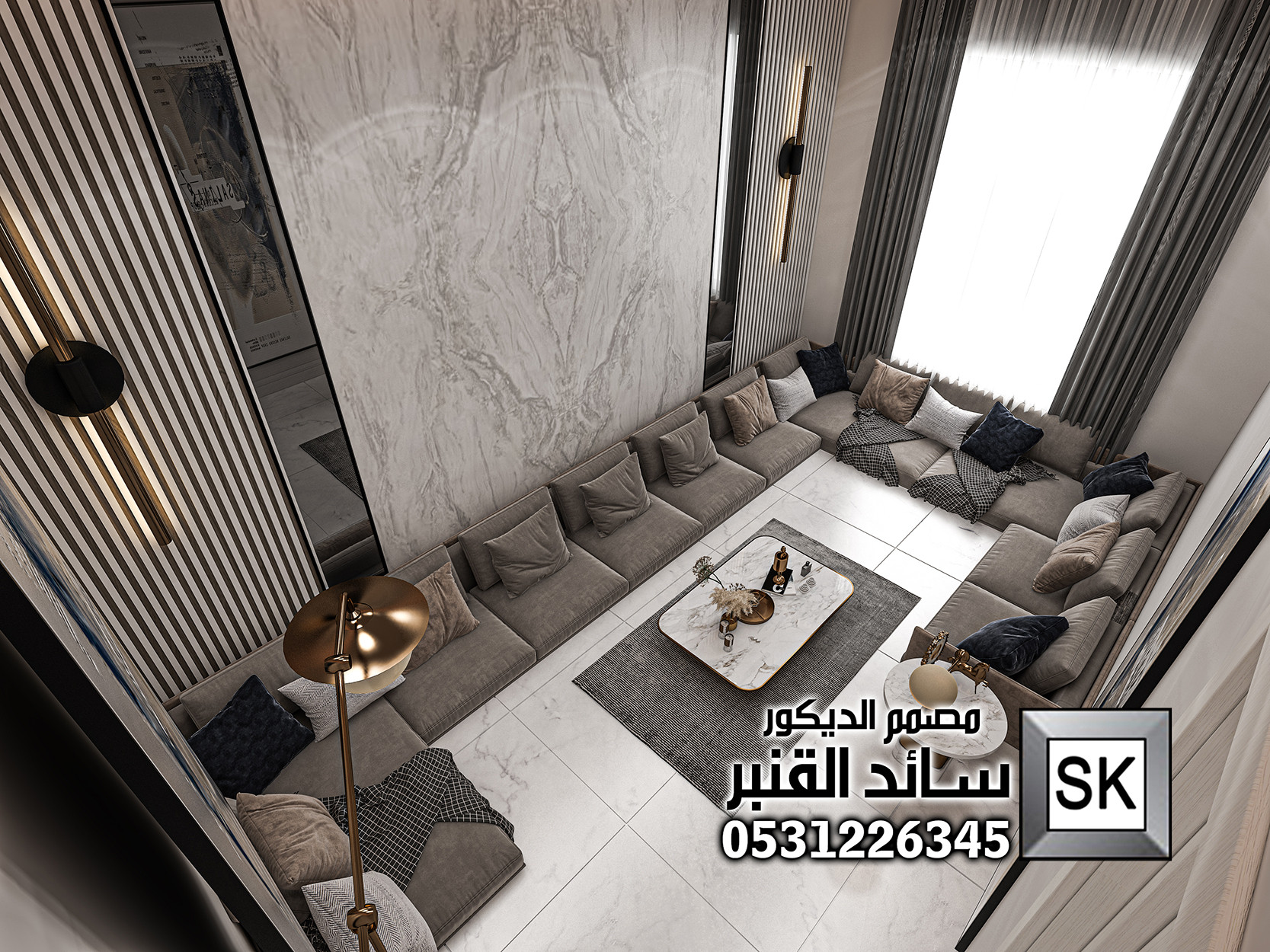 تصميم و تنفيذ ديكور داخلي شقة فخمة في الطائف