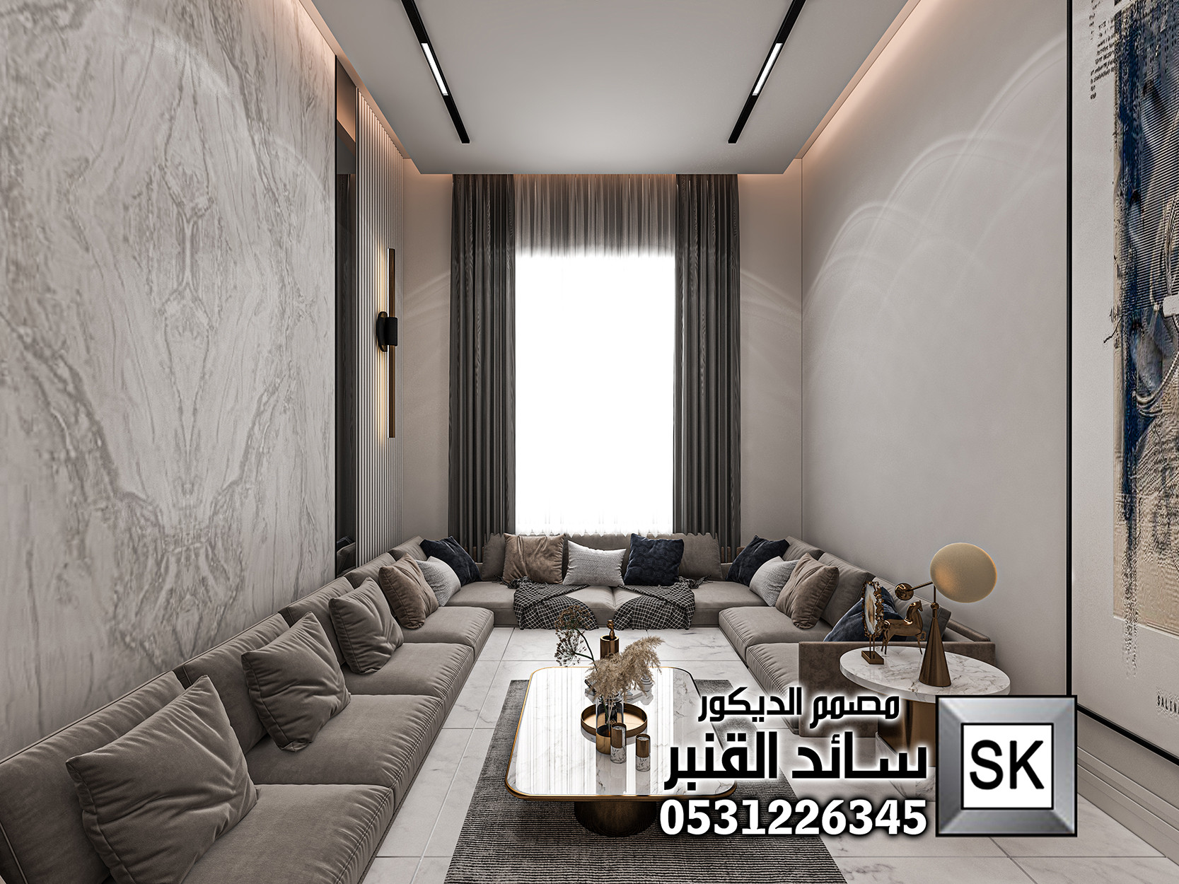 تصميم و تنفيذ ديكور داخلي شقة فخمة في الطائف