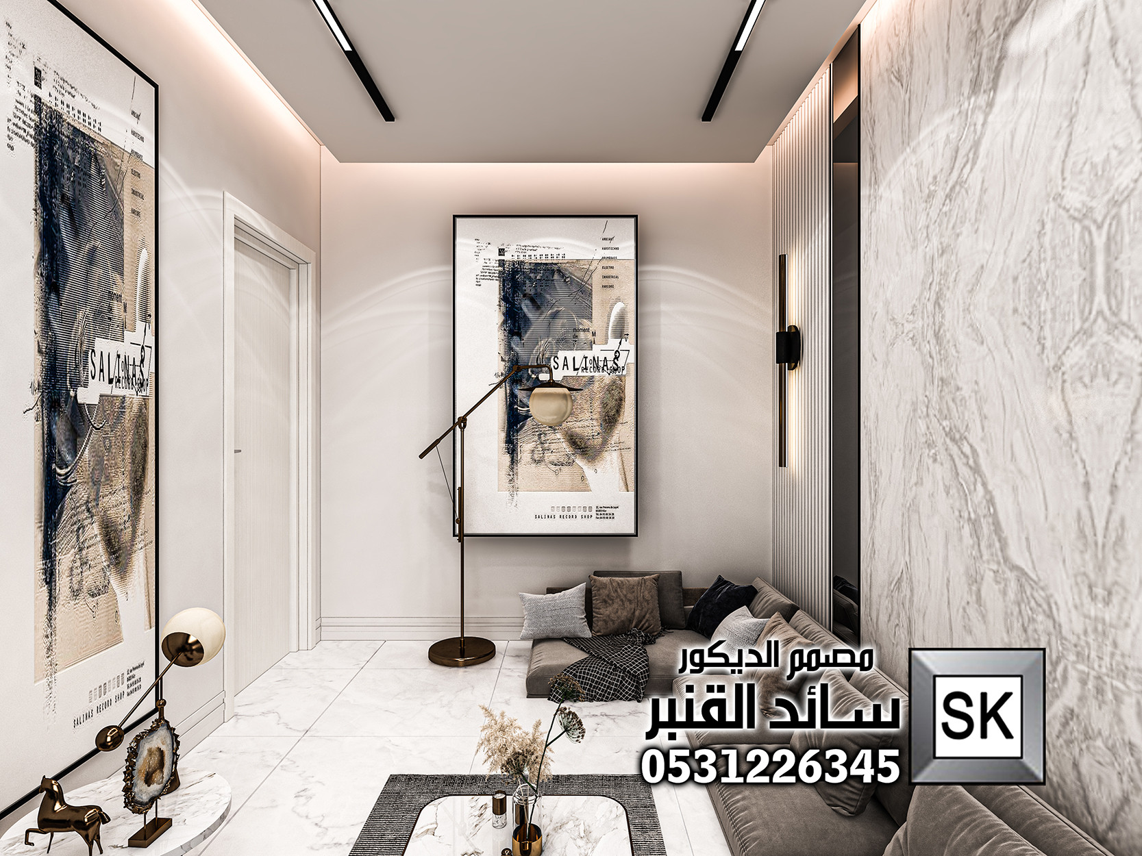 تصميم و تنفيذ ديكور داخلي شقة فخمة في الطائف