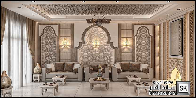 تصميم و تنفيذ ديكور مجالس مغربية فخمة في الرياض