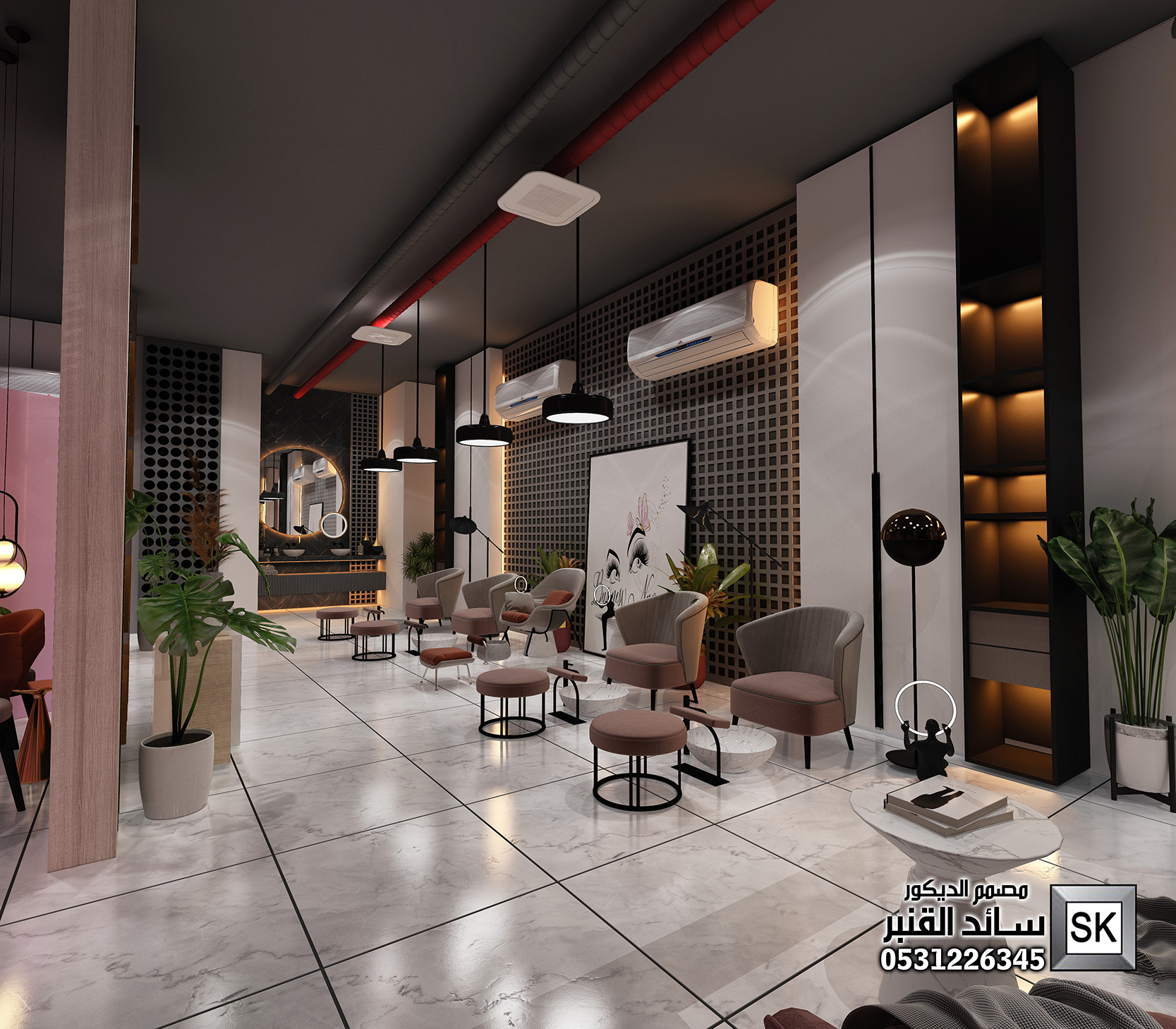 تصميم صالون تجميل و سبا و حمام مغربي في السعودية
