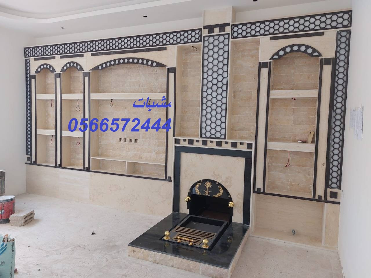 مشبات رخام فاخر، ومدافئ نار أوروبية بجودة