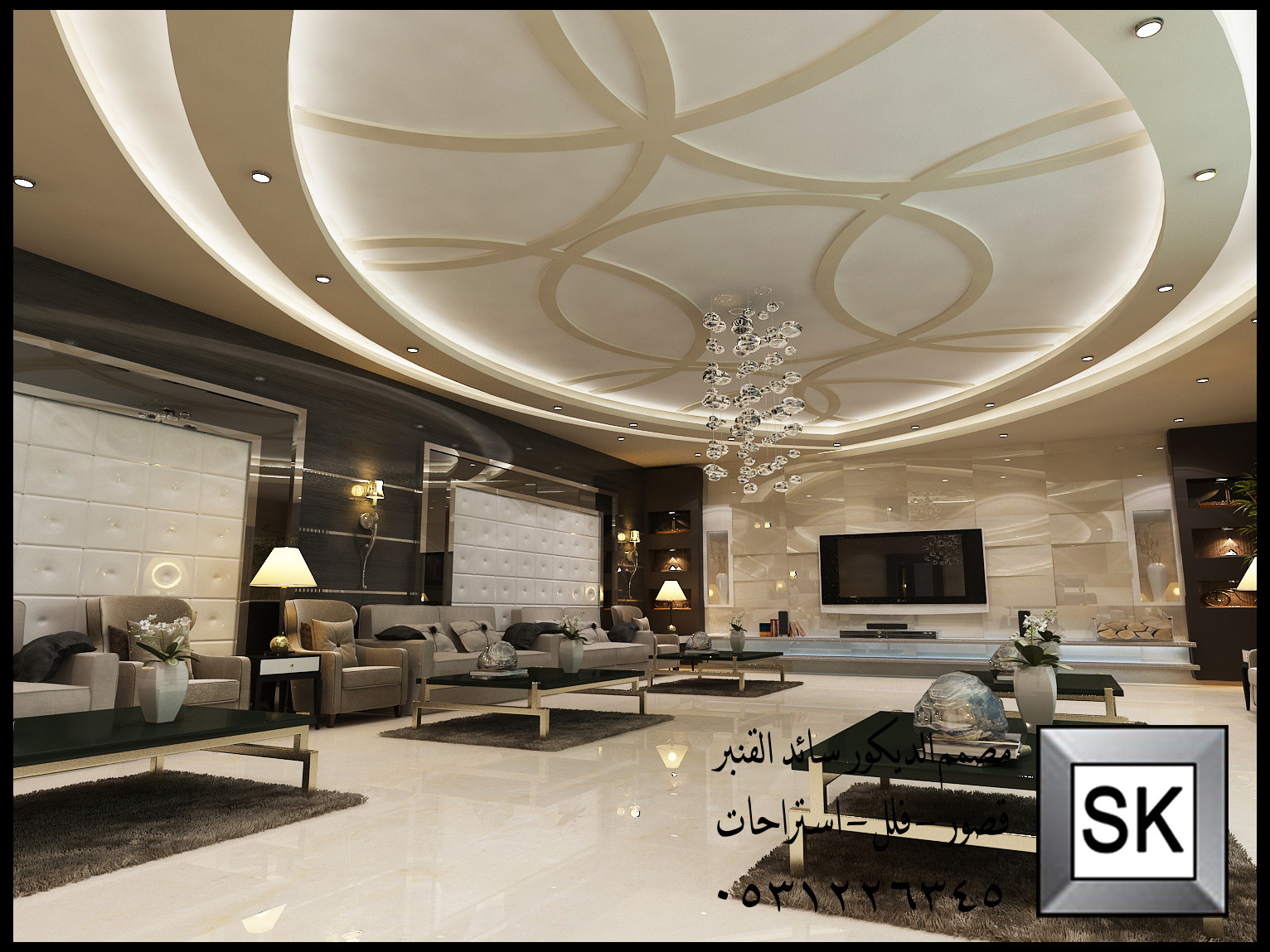 تصميم و تشطيب ديكور مجالس رجال و مجالس نساء فخمة في الرياض