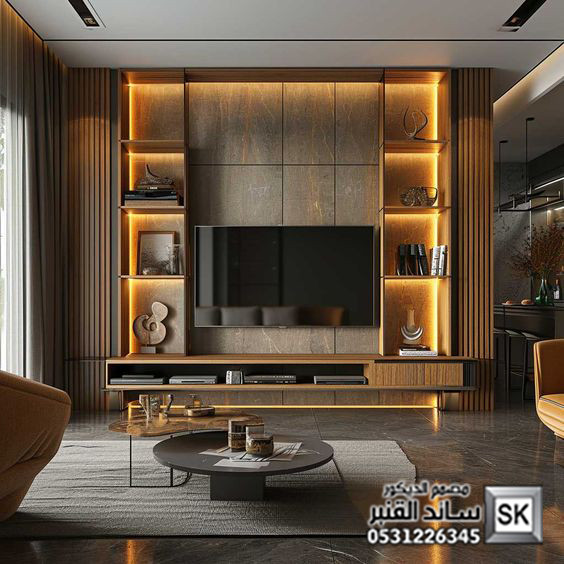 تصميم و تنفيذ جدران تلفاز مجالس و صالات و غرف نوم  فخمة في الرياض