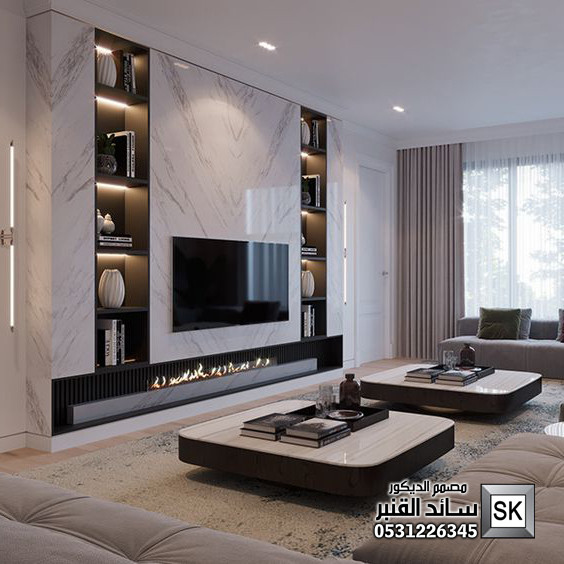 تصميم و تنفيذ جدران تلفاز للمجالس و صالات و غرف النوم و الطعام في الدمام