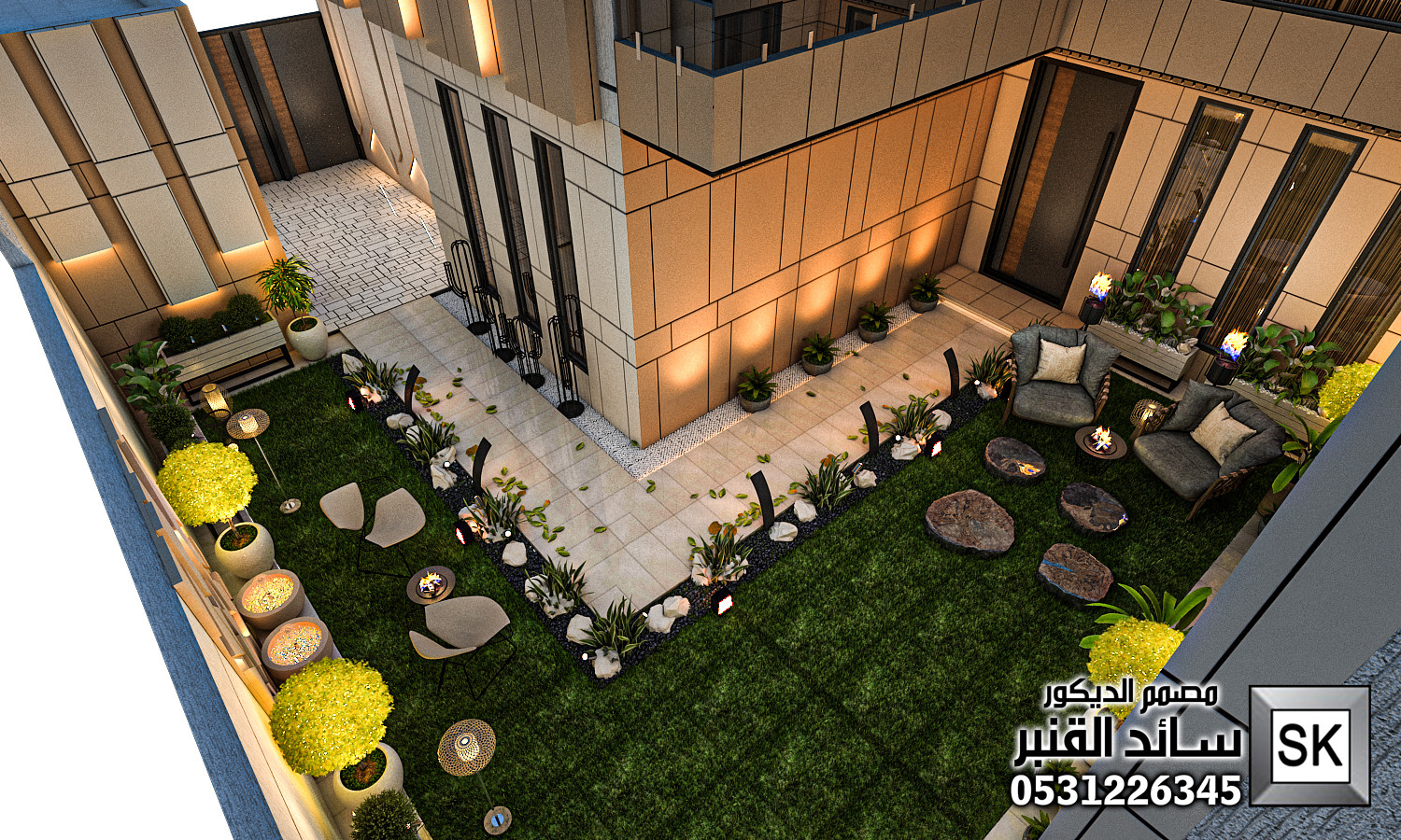 مصمم لاندسكيب منزلي محترف في الرياض