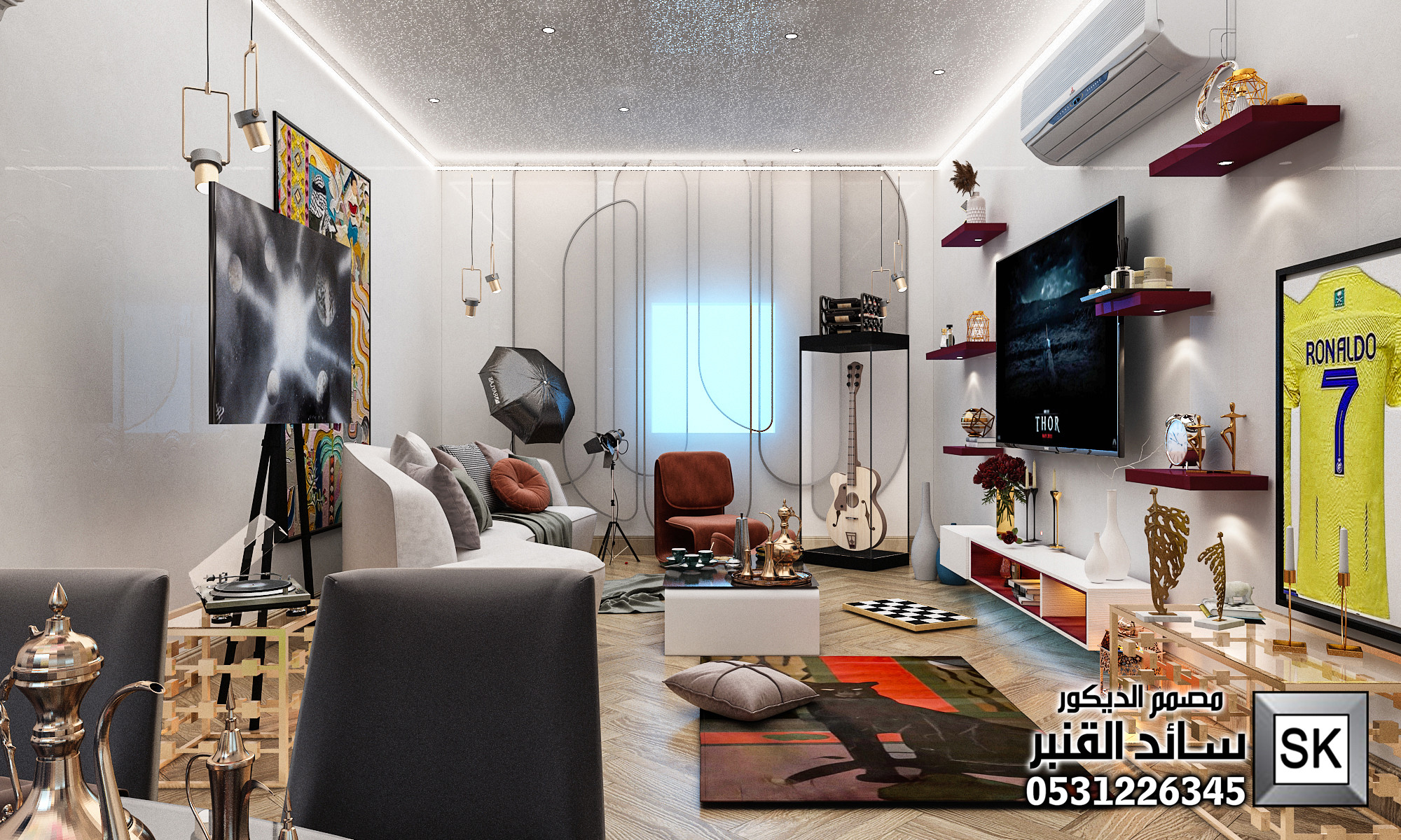 تصميم و تنفيذ صالة انتقائبة فخمة في الرياض