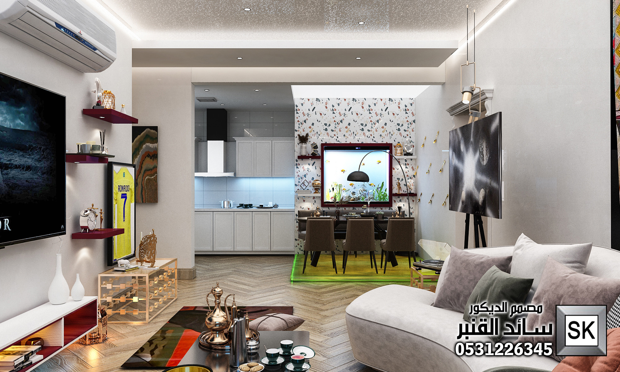 تصميم و تنفيذ صالة انتقائبة فخمة في الرياض