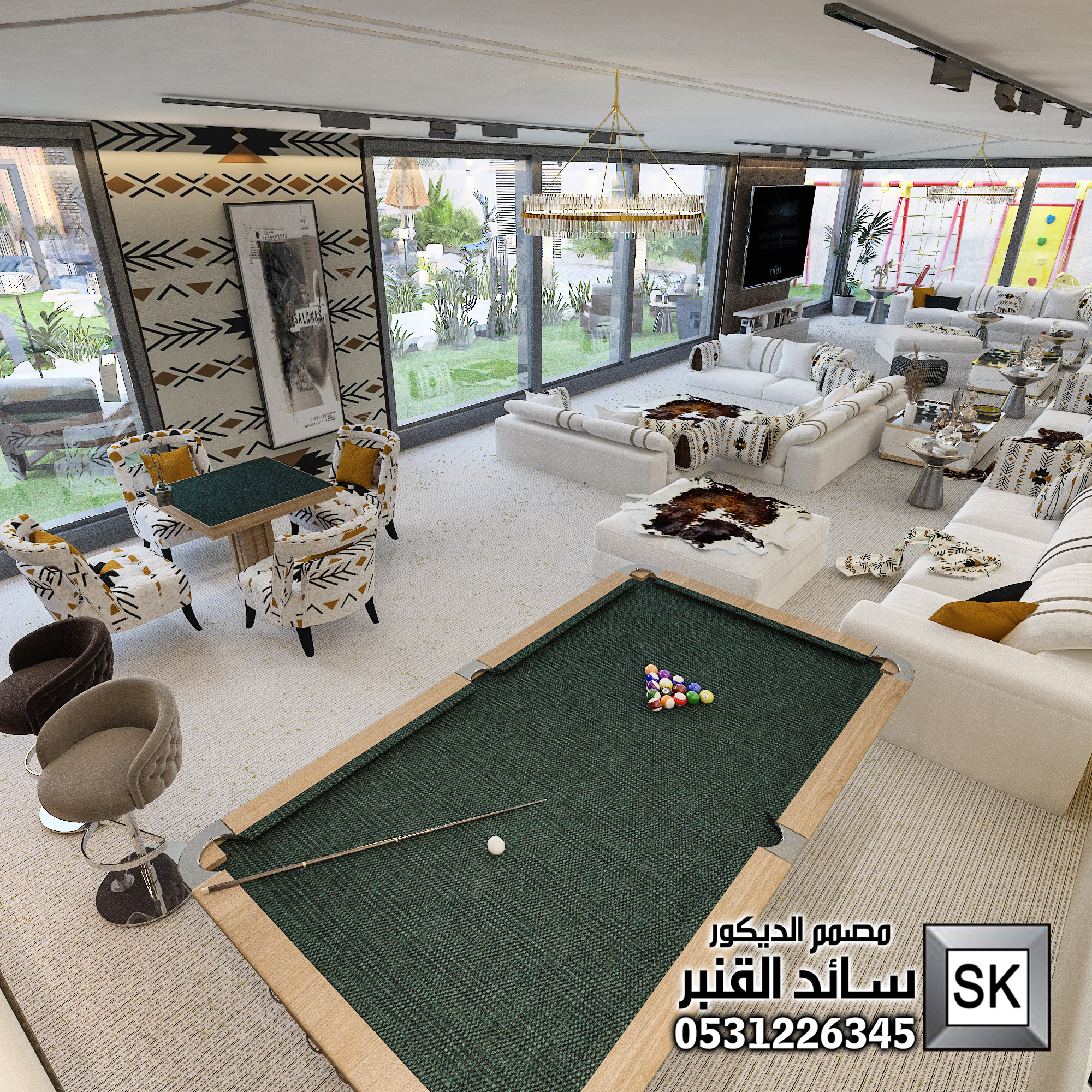 تصميم و تنفيذ و إشراف لاندسكيب مزارع و شاليهات في الرياض