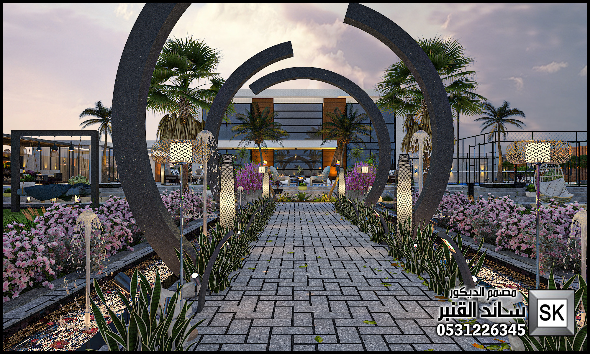 تصميم و تشطيب و إشراف لاندسكيب مزارع و شاليهات و منتجعات في الرياض