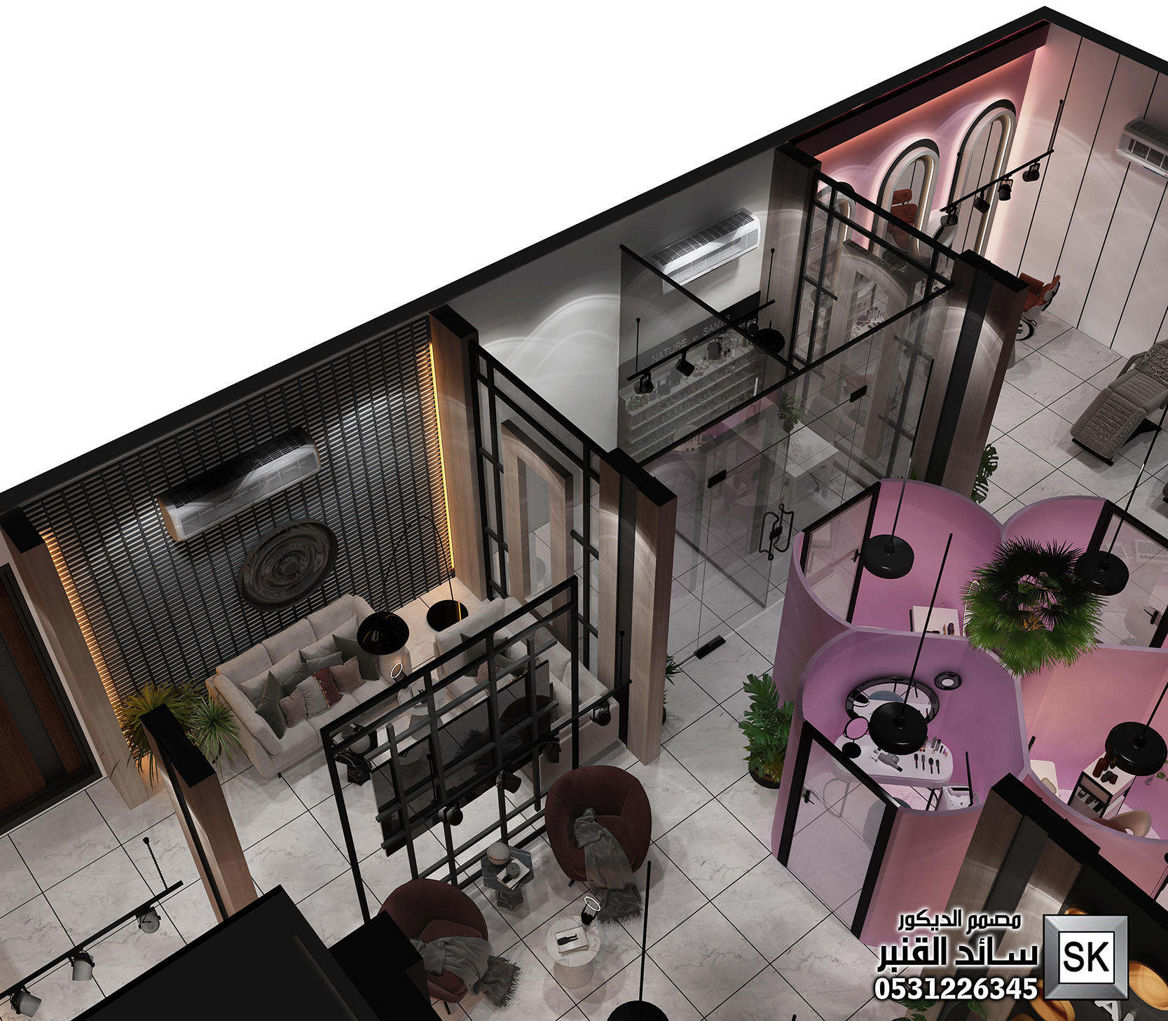 تصميم و تشطيب صالون تجميل و سبا و حمام مغربي فاخر في السعودية