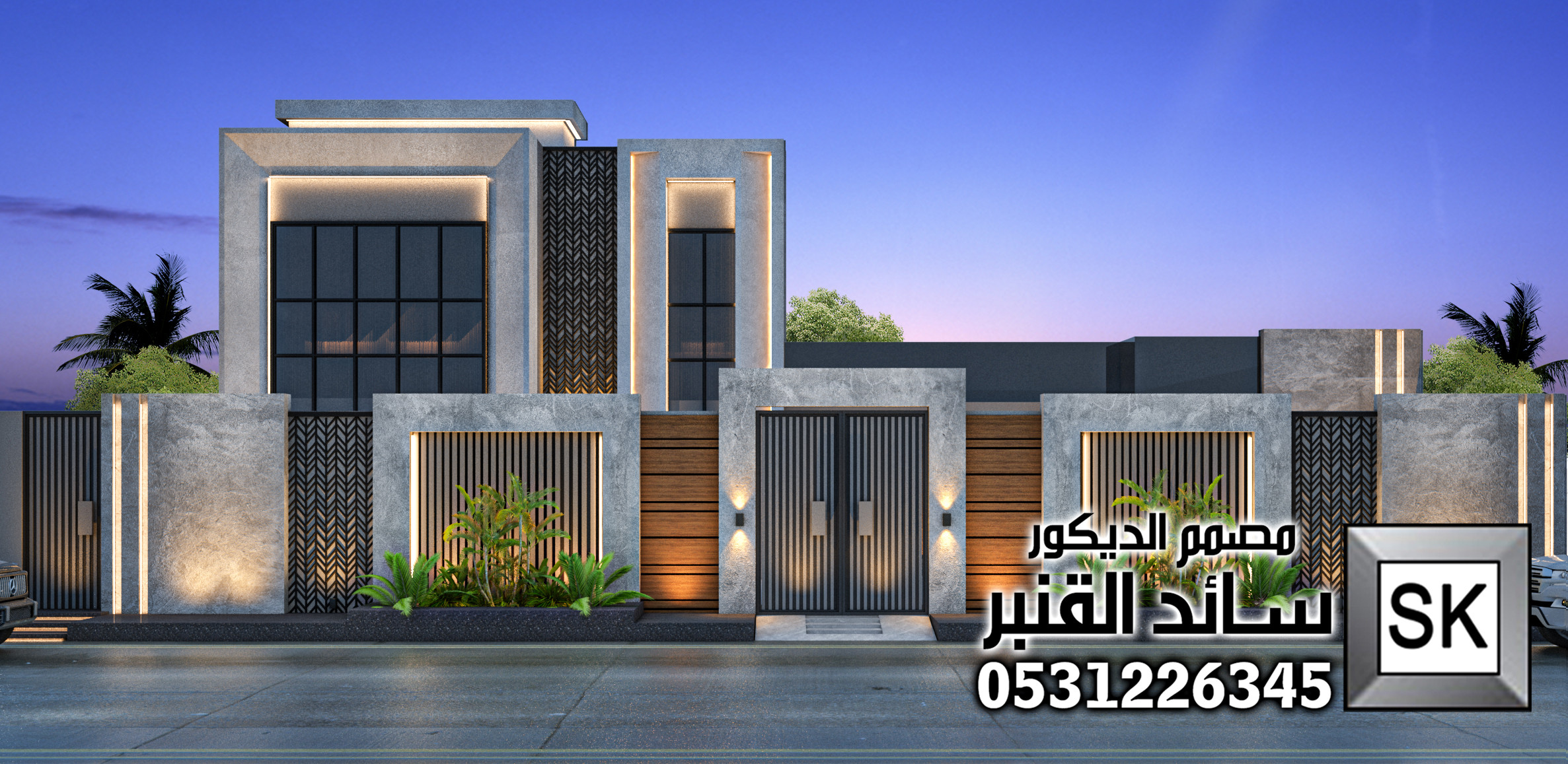 ترميم و تشطيب واجهة فلل و قصور شامل التصميم المجاني