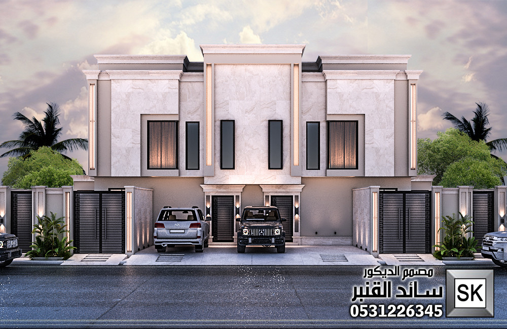 تصميم و تشطيب واجهات تاون هاوس فخمة في الرياض