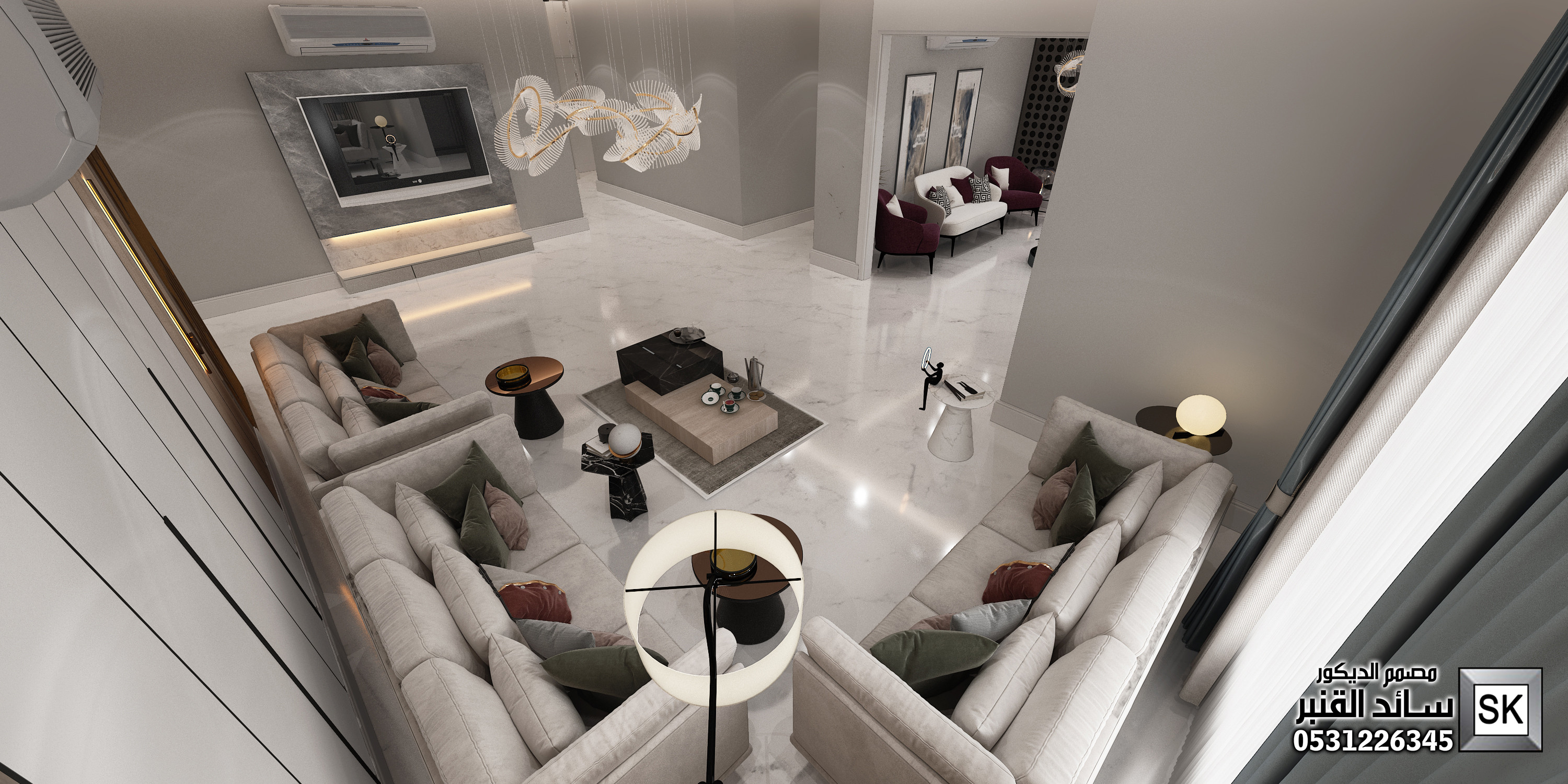 تصميم و تنفيذ  ديكور داخلي مجالس رجال فخمة في الرياض