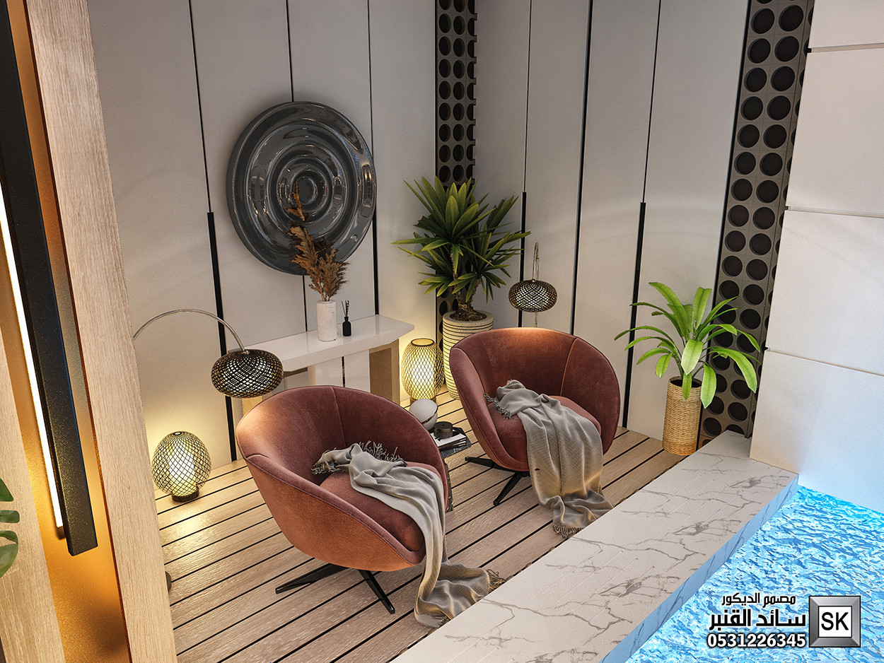 تصميم مسبح داخلي قبو ترفيهي فاخر في الطائف