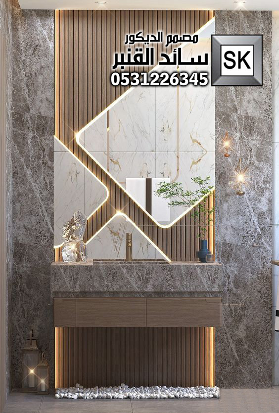 تصميم و تشطيب مغاسل و حمامات فخمة في الرياض