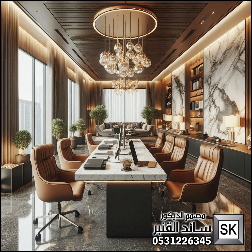 تصميم و تشطيب مكاتب فخمة لرجال الأعمال في الرياض