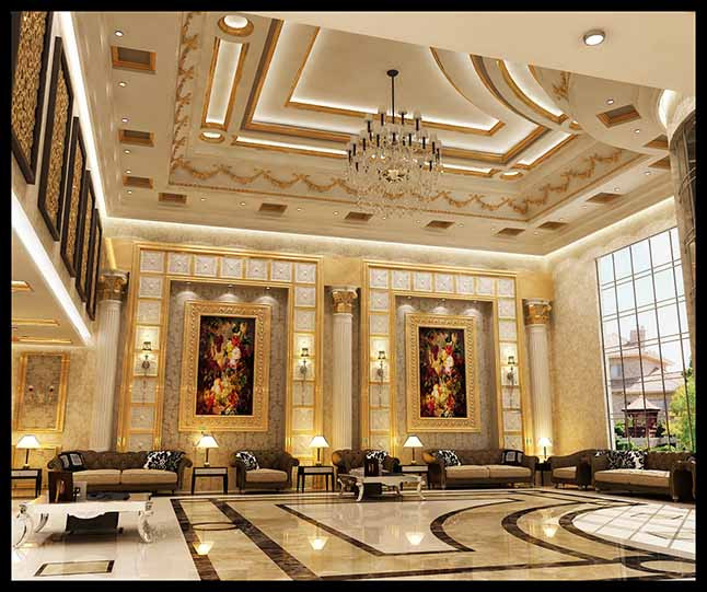 ديكور داخلي كلاسيك قصور و فلل فخمة من تصميم المهندس سائد القنبر