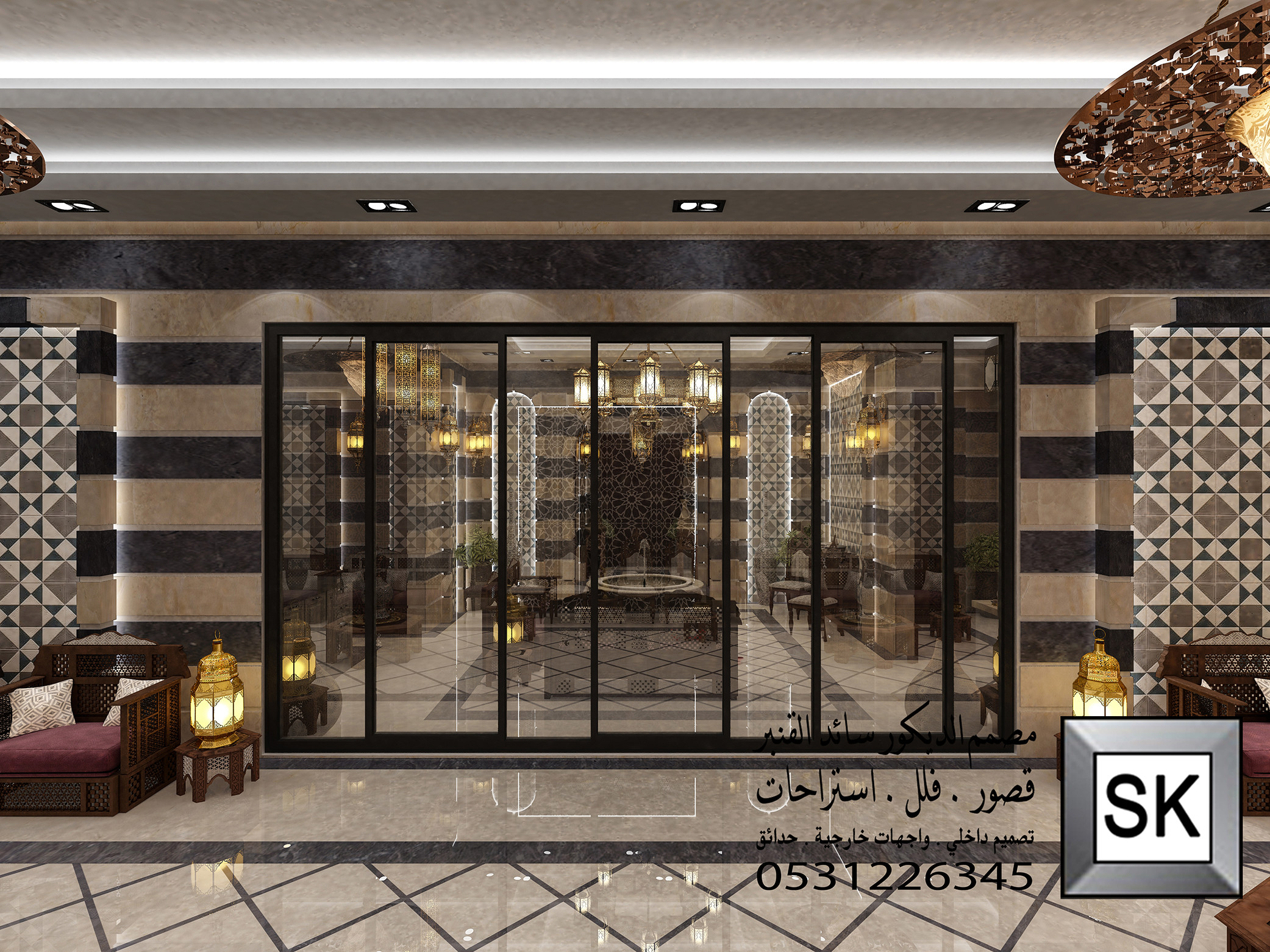 مصمم ديكور مجالس دمشقية فخمة في السعودية