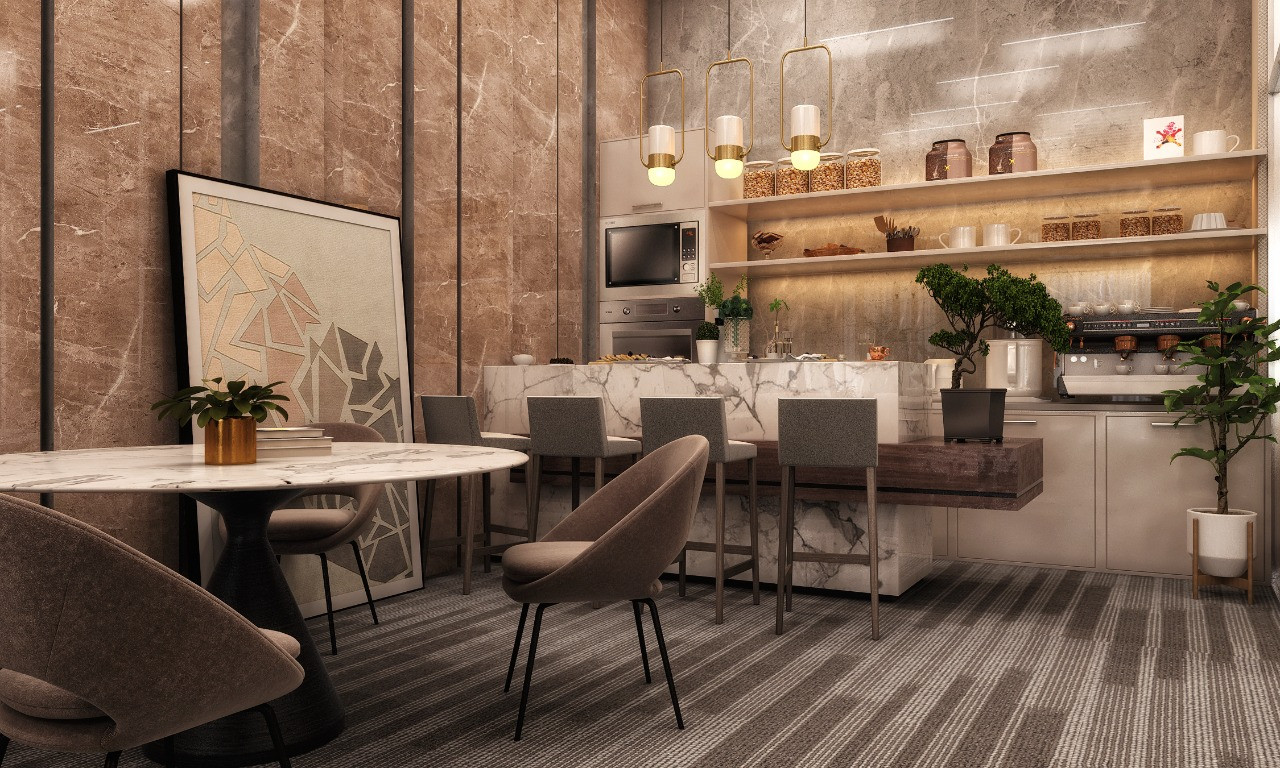 تصميم و تشطيب لوبي إستقبال فندقي فاخر في السعودية