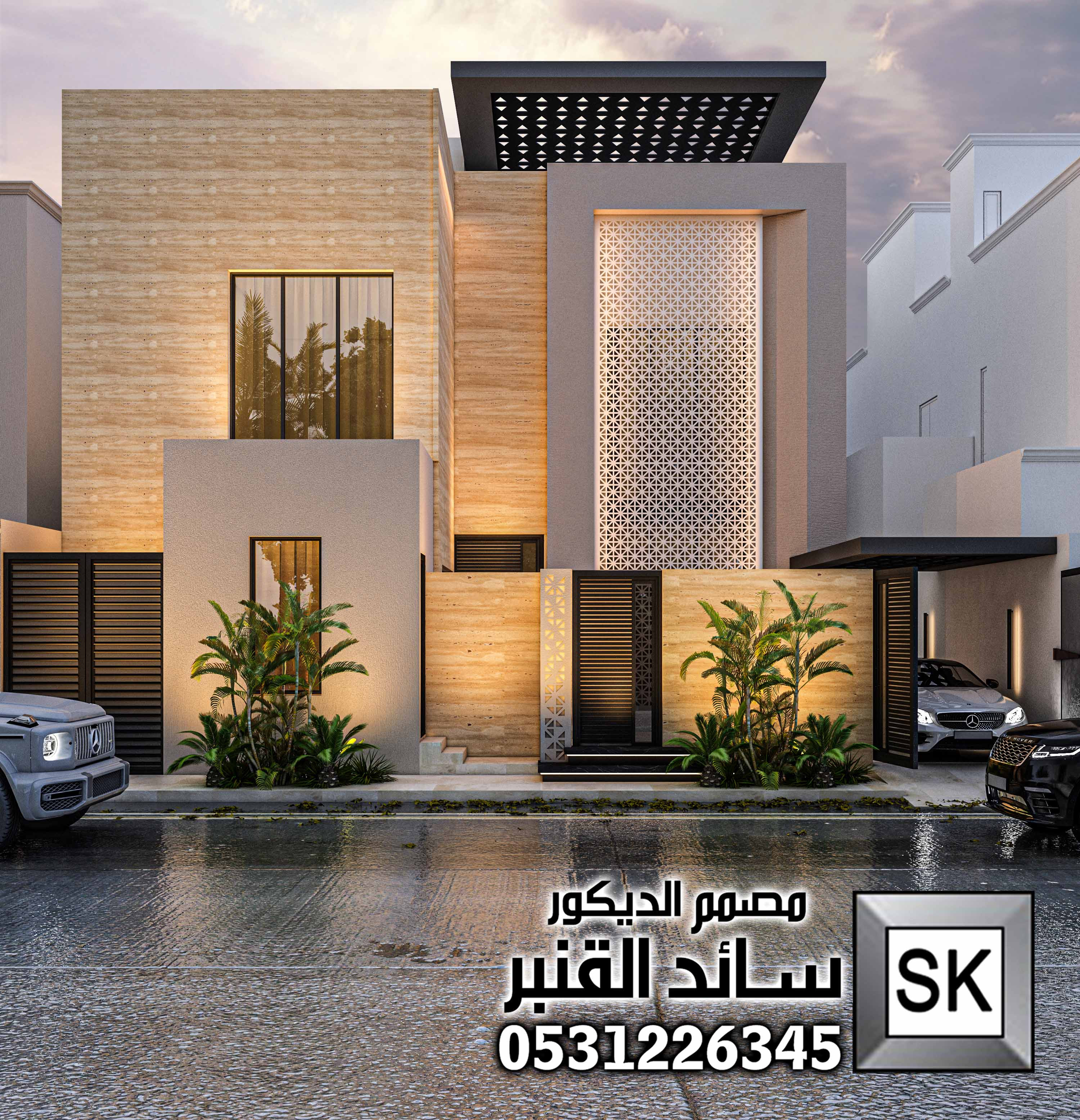 تصميم و تشطيب واجهة فيلا كود المسار الرياضي في الرياض