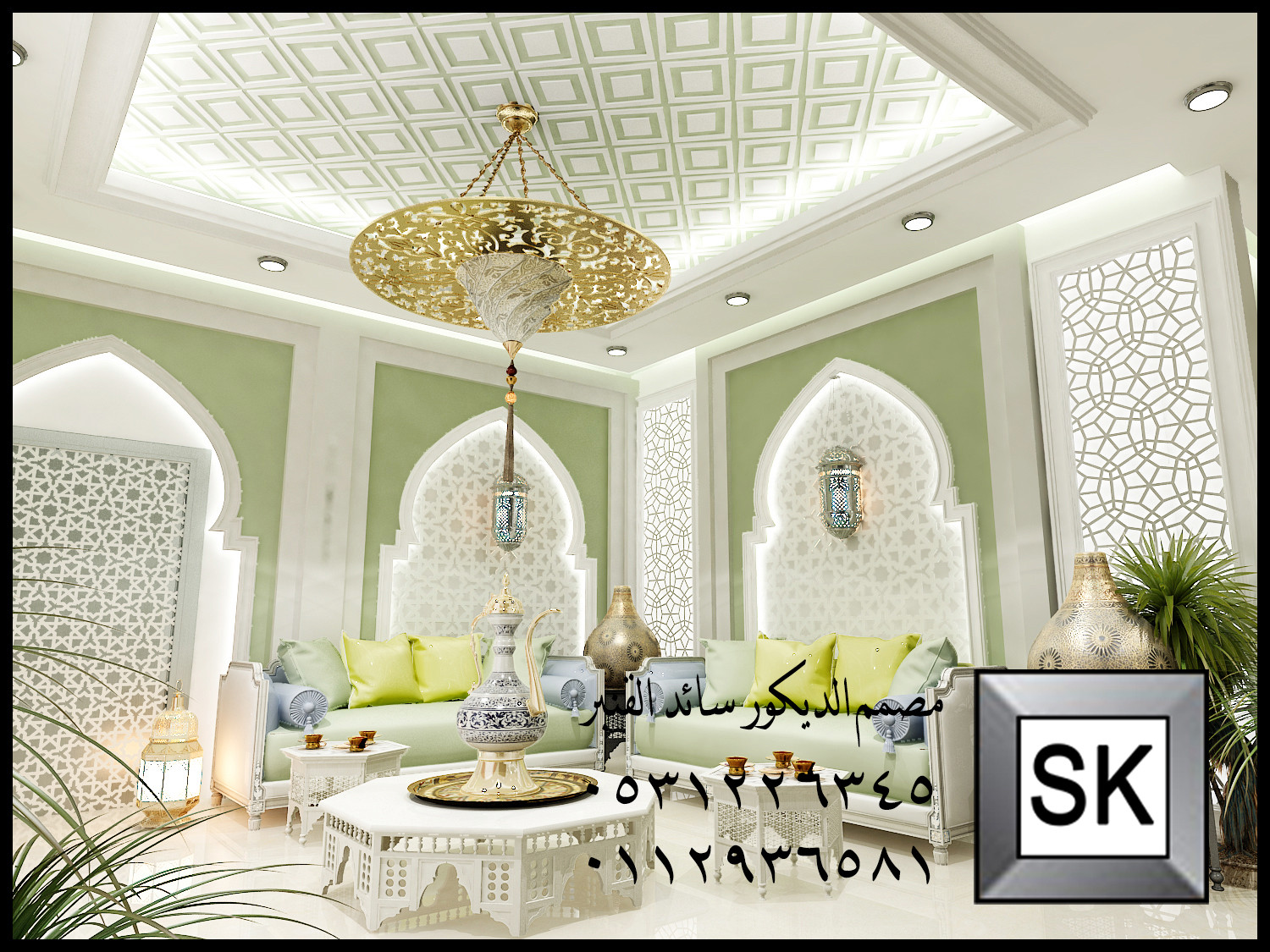 تصميم تشطيب مجالس مغربية و أندلسية فخمة في الرياض