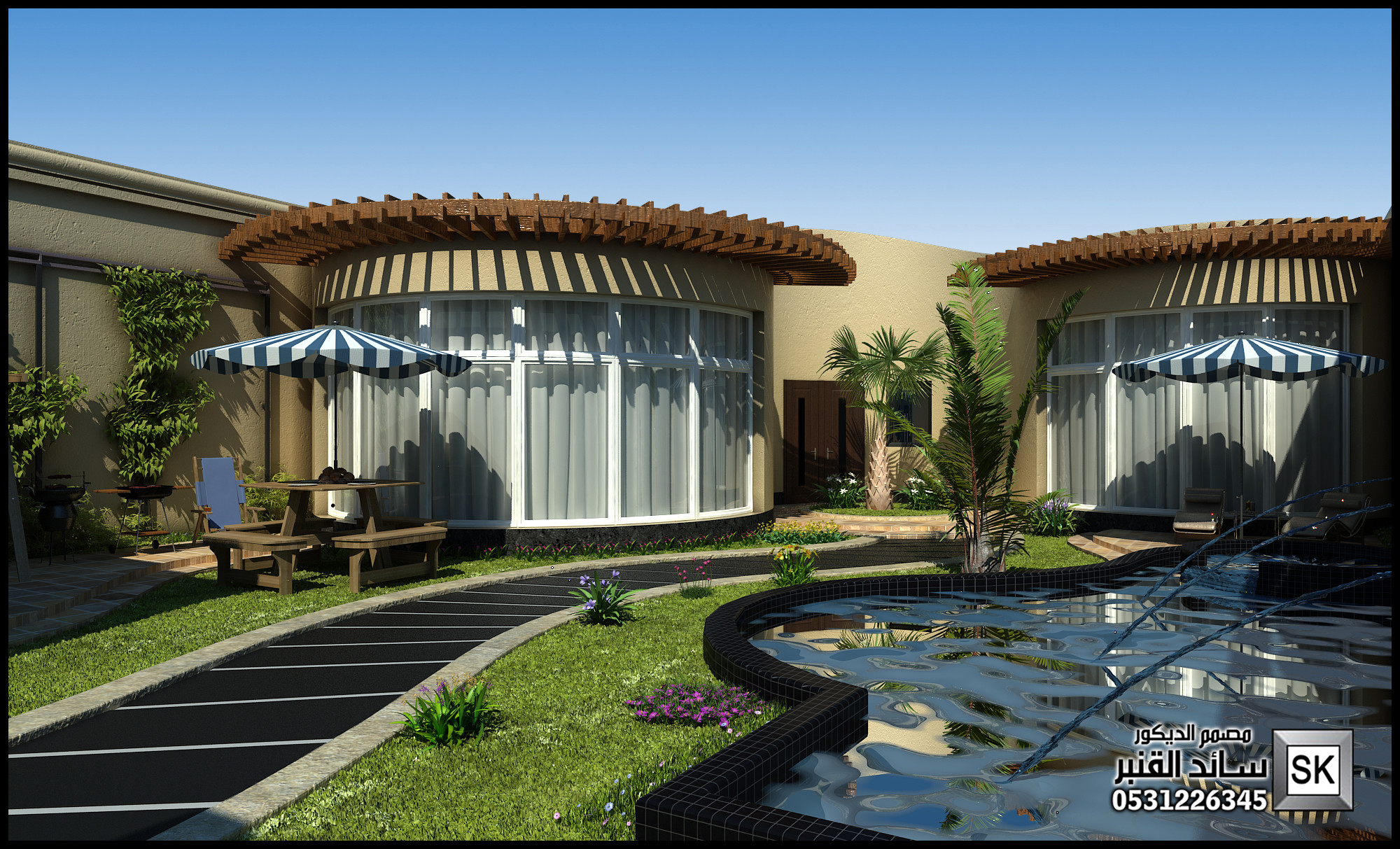 تصميم و تشطيب لاندسكيب إستراحات في الرياض