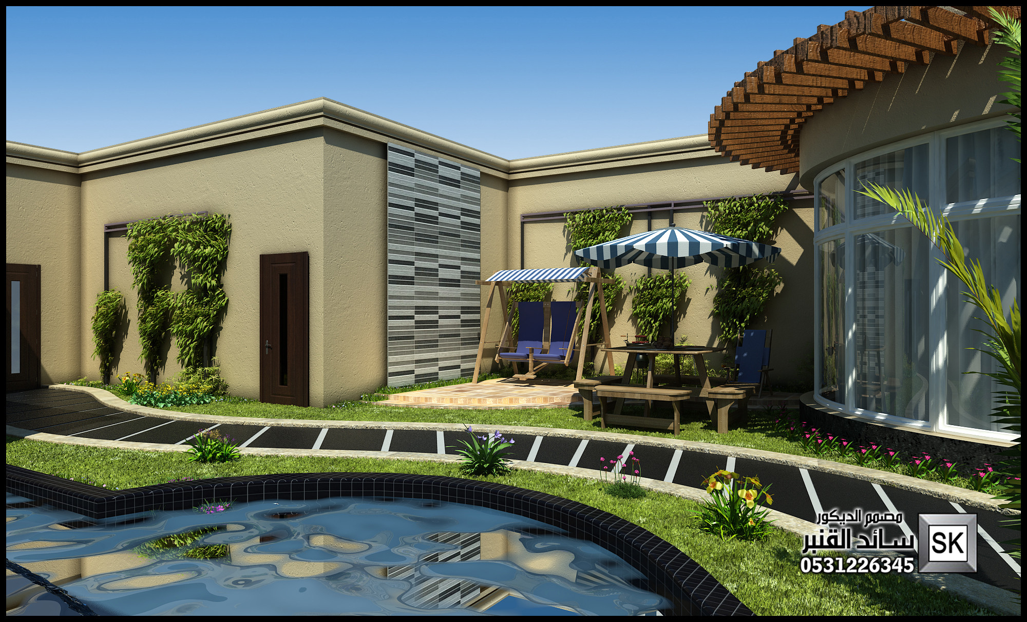 تصميم و تشطيب لاندسكيب إستراحات في الرياض