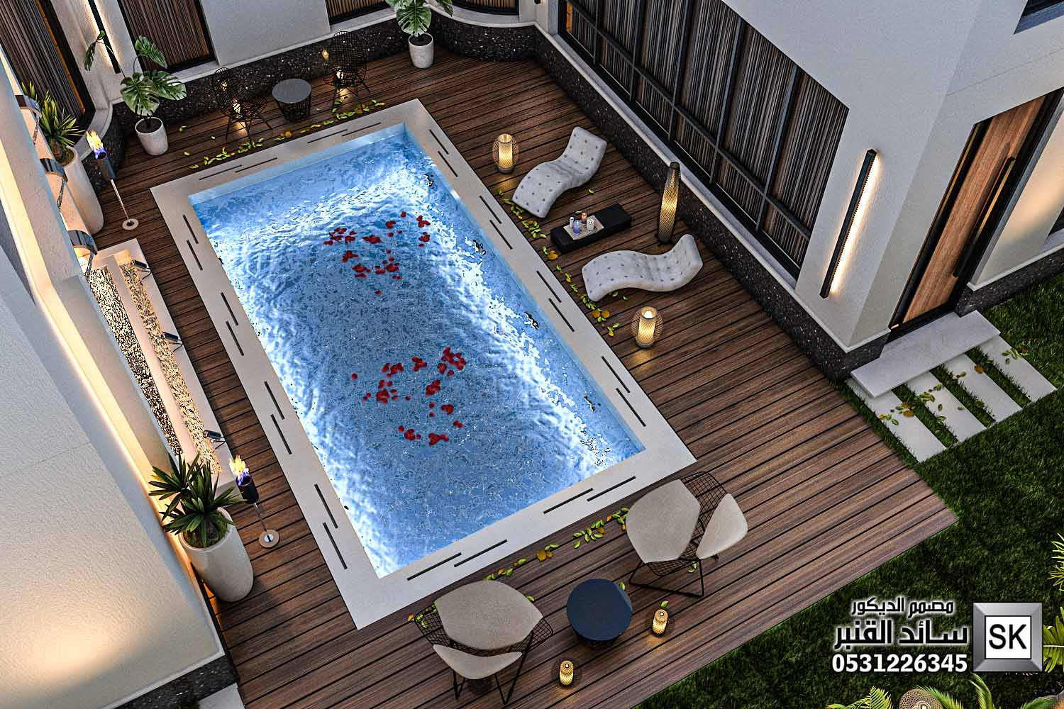 تصميم لاندسكيب فاخر في القصيم