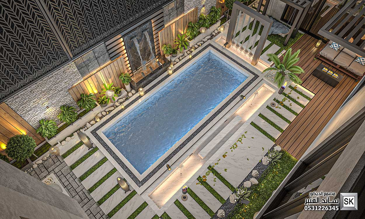 تنسيق لاندسكيب فاخر في نجران