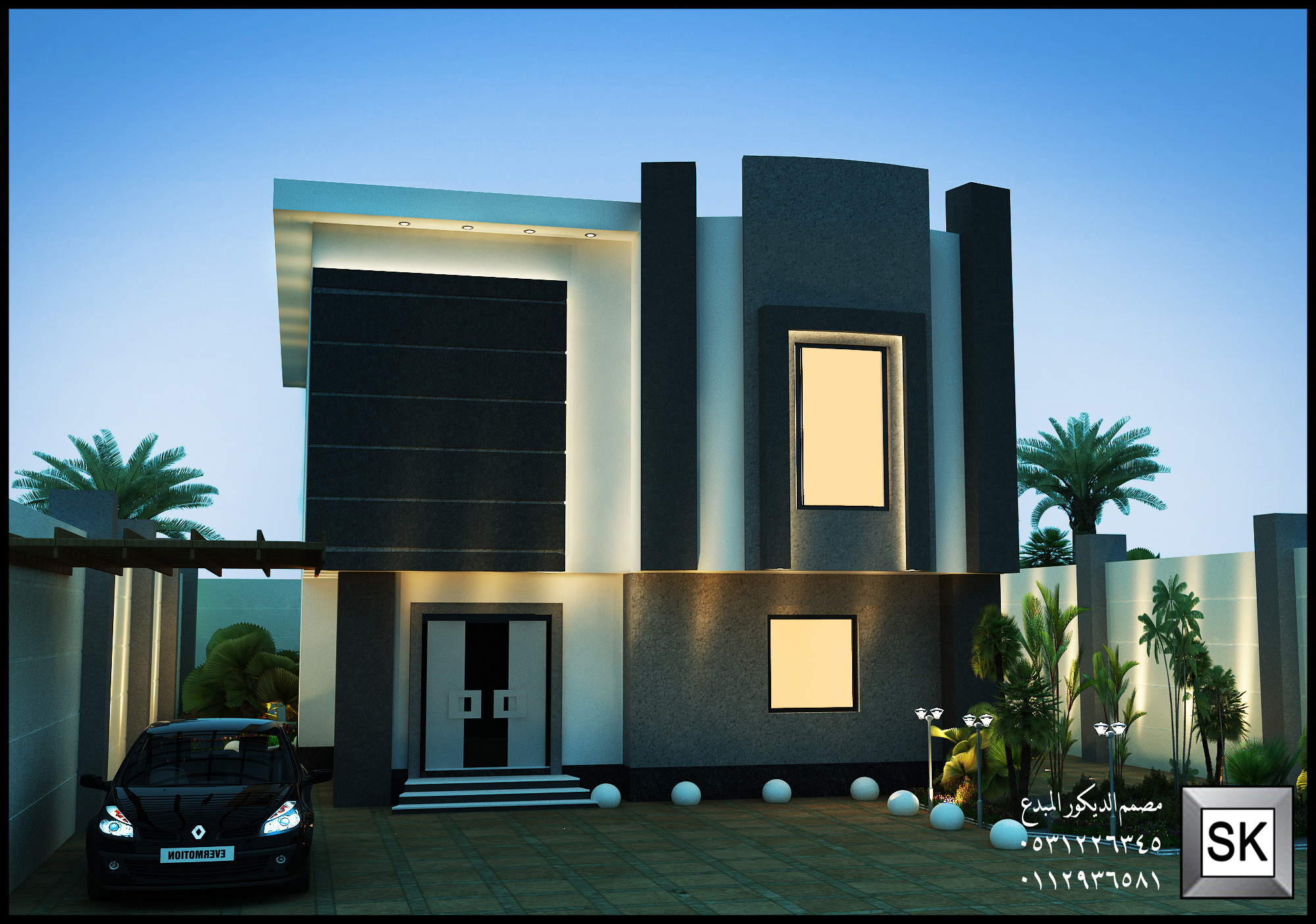 تصميم واجهة فلل و قصور في نجران