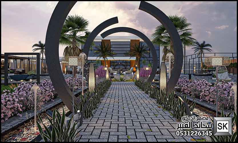 تصميم لاندسكيب شاليهات و مزارع في جدة من أعمال مصمم الحدائق سائد القنبر
