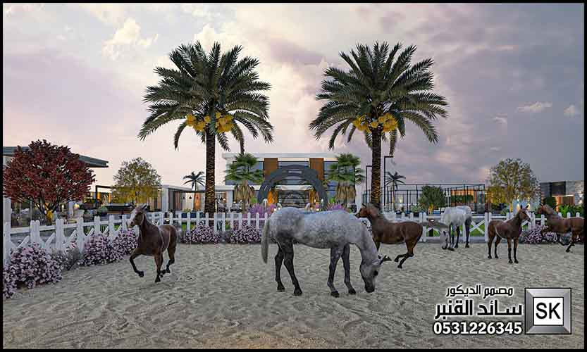 لاندسكيب مزارع و إستراحات في  الرياض من أعمال مصمم الديكور سائد القنبر