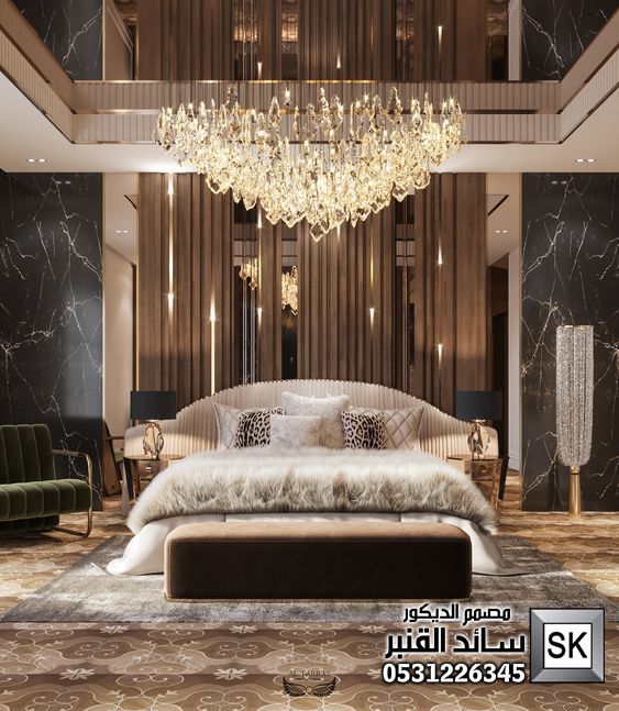 تصميم غرف نوم رئيسية في الرياض من أعمال مصمم الديكور سائد القنبر