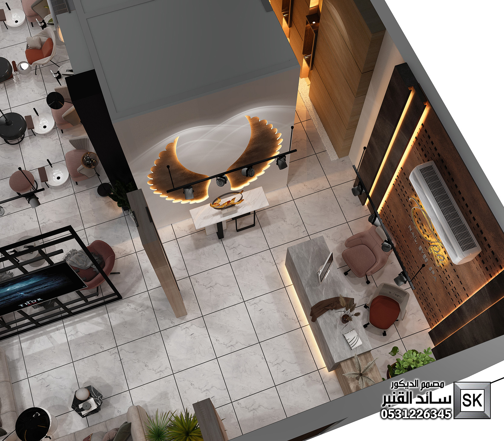 صالون تجميل فاخر في الرياض من أعمال مصمم الديكور سائد القنبر