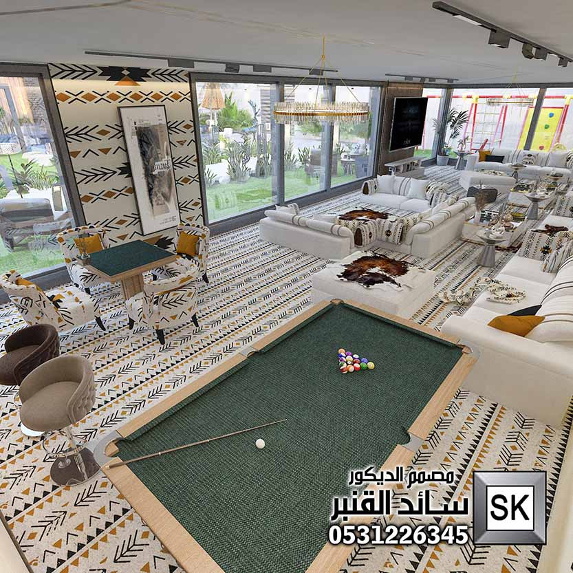 لاندسكيب شاليهات فخمة في الرياض من أعمال مصمم الديكور سائد القنبر