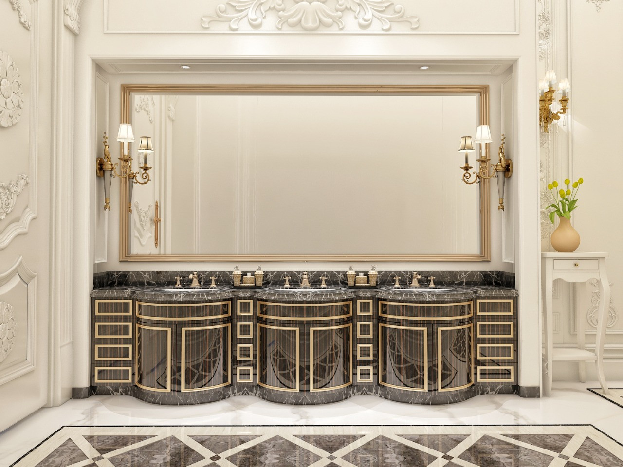 ديكور داخلي كلاسيك مجالس و صالات و غرف نوم في الرياض من أعمال مصمم الديكور سائد القنبر