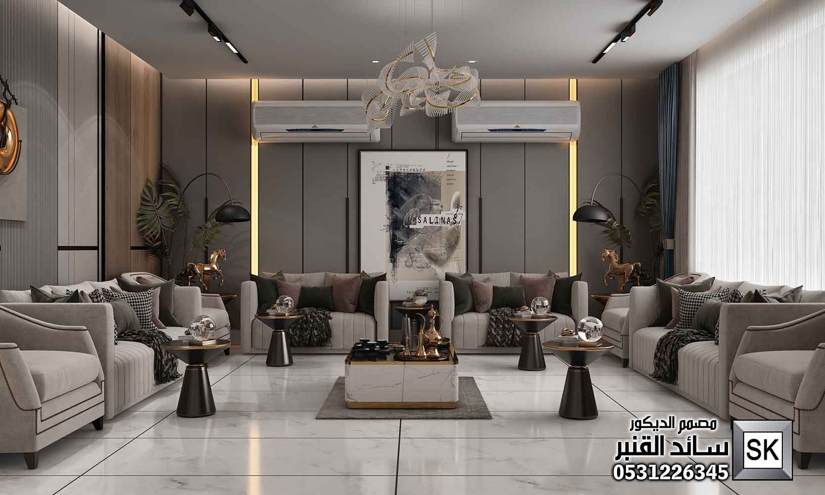 ديكور داخلي فاخر في الرياض من أعمال مصمم الديكور سائد القنبر