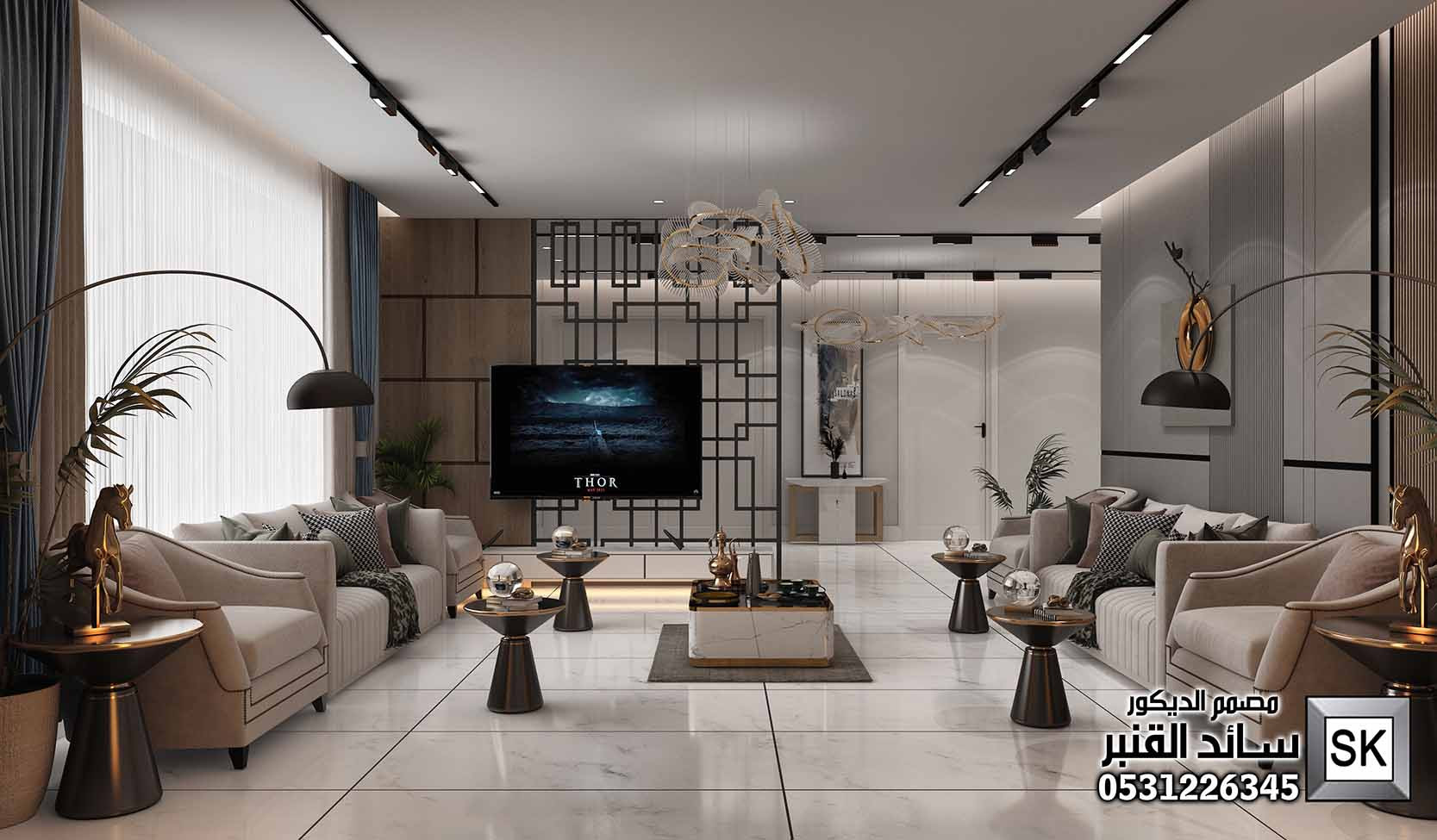 ديكور داخلي فاخر في الرياض من أعمال مصمم الديكور سائد القنبر