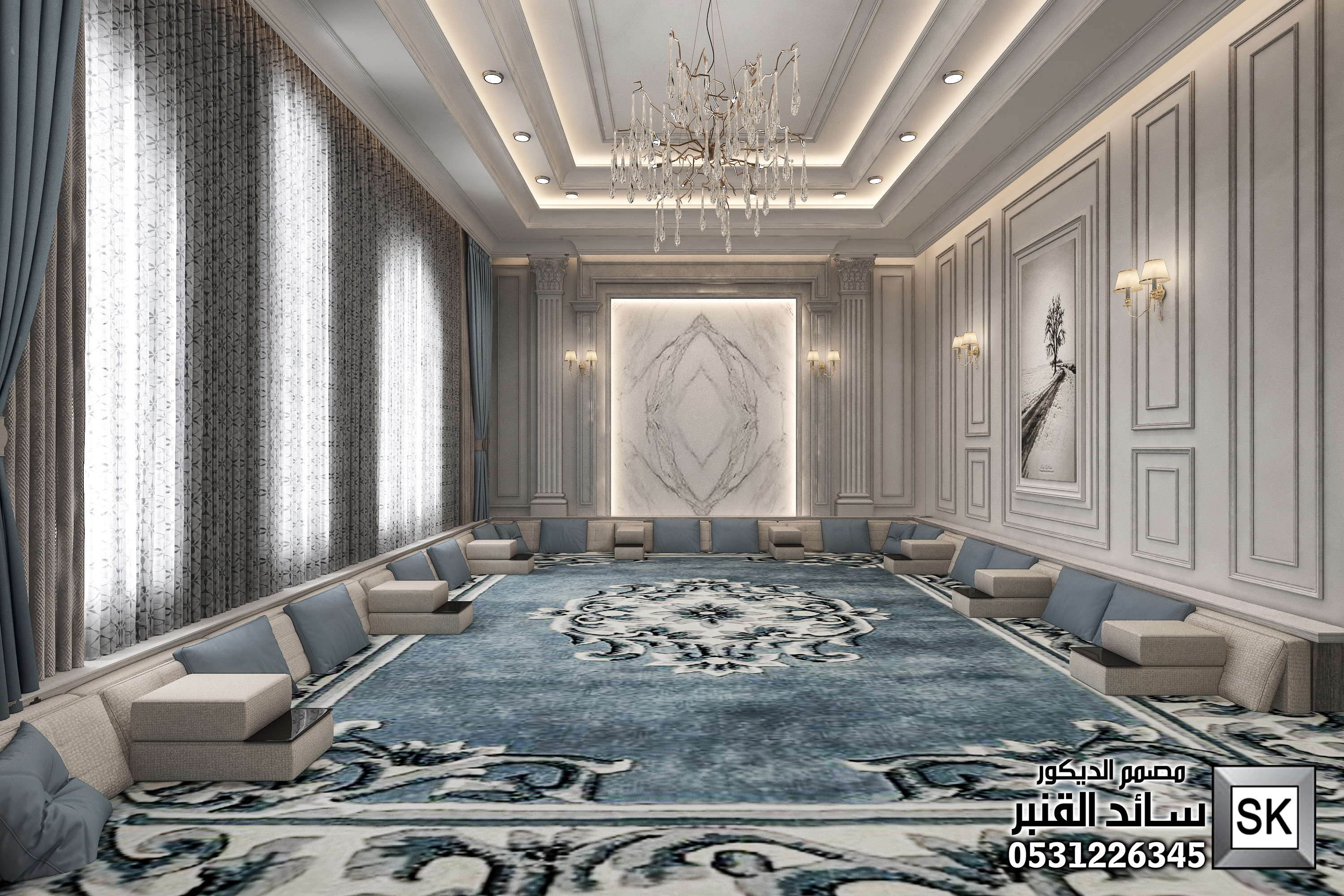 مجلس رجال فاخر في الدمام من أعمال مصمم الديكور سائد القنبر