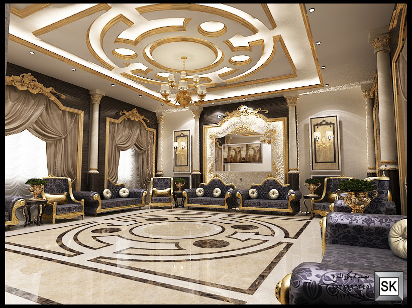 ديكور داخلي كلاسيك للقصور و الفلل في الرياض من أعمال مصمم الديكور سائد القنبر