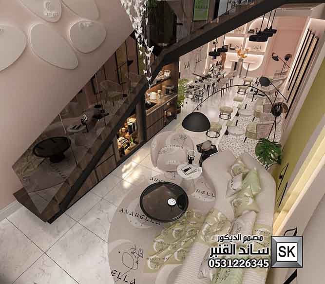تصميم صالون تجميل فاخر في الدمام من أعمال مصمم الديكور سائد القنبر