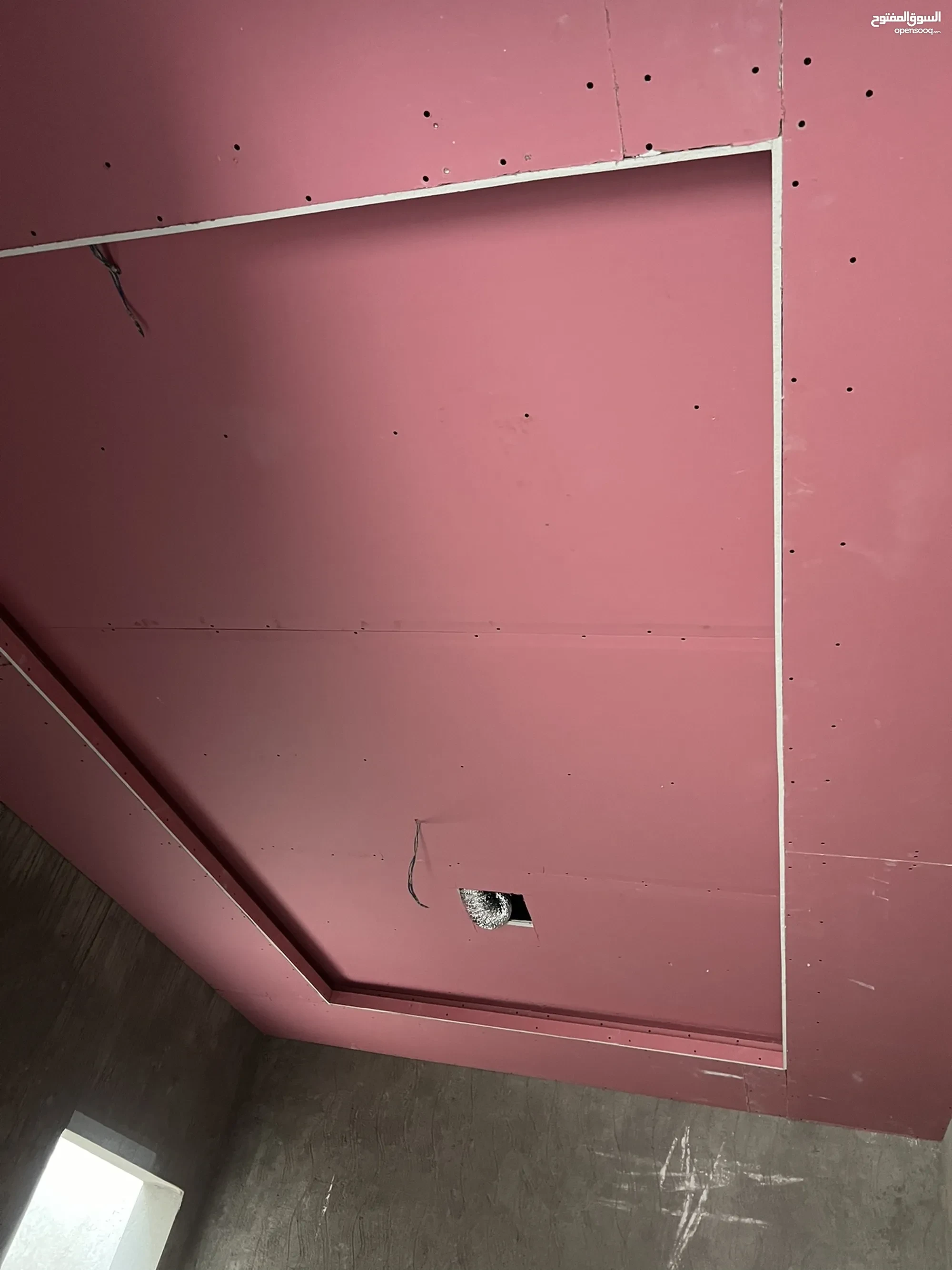 تشطيب جبس بورد مدى أخضر بالرياض حديد 6 ملم فشر نحاس شامل تصميم إشراف و الضريبة المتر 50 ريال