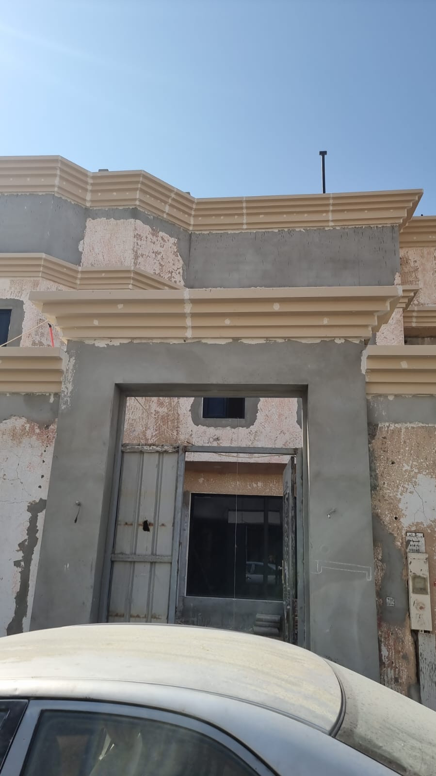 ترميم واجهة فيلا في الرياض فوم حجري . إسمنت بورد . بروفايل جوتن شامل التصميم و الإشراف 0531226345