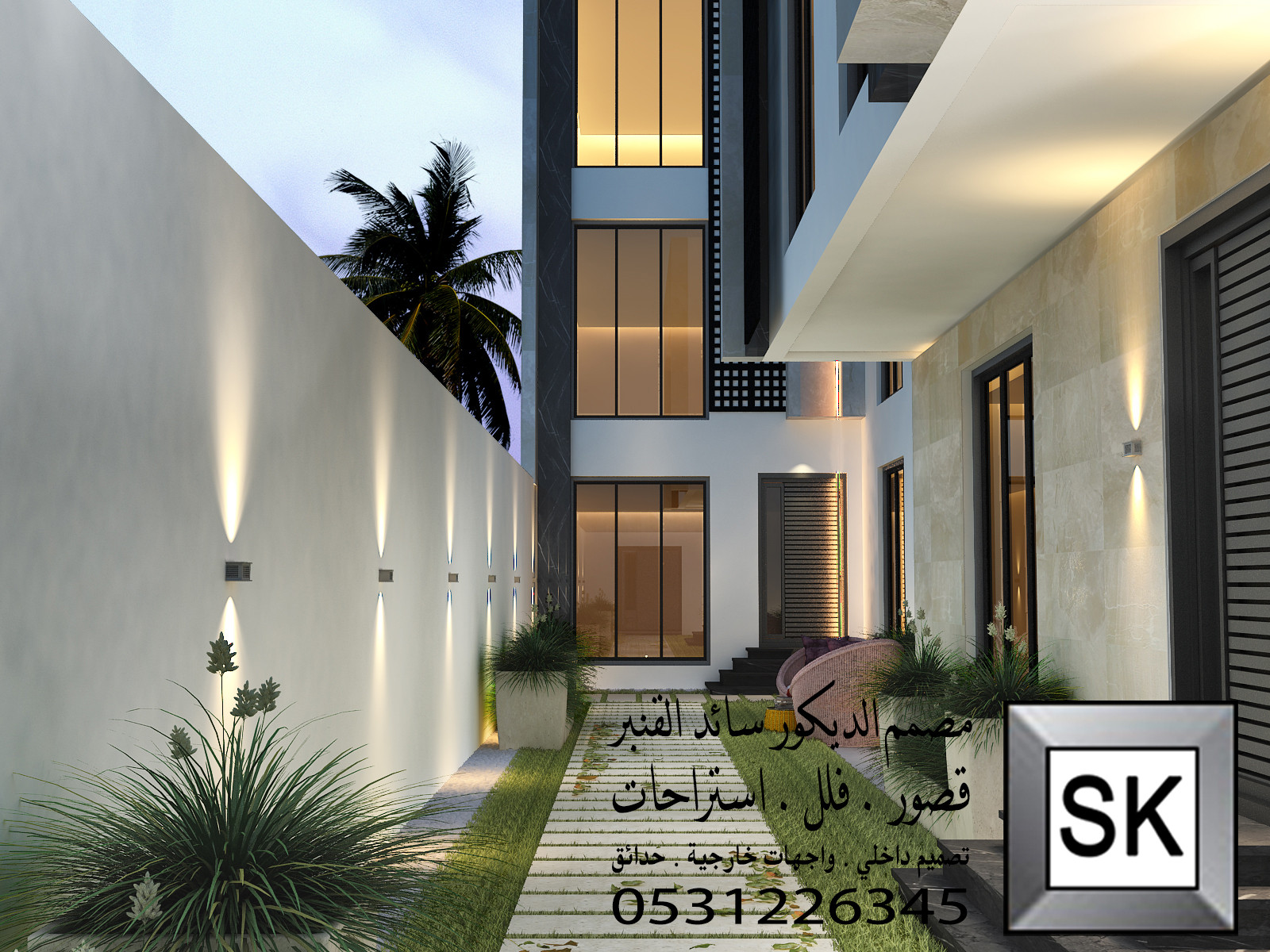 مصمم ديكور خارجي واجهات فلل و قصور فخمة قي الرياض جوال 0531226345