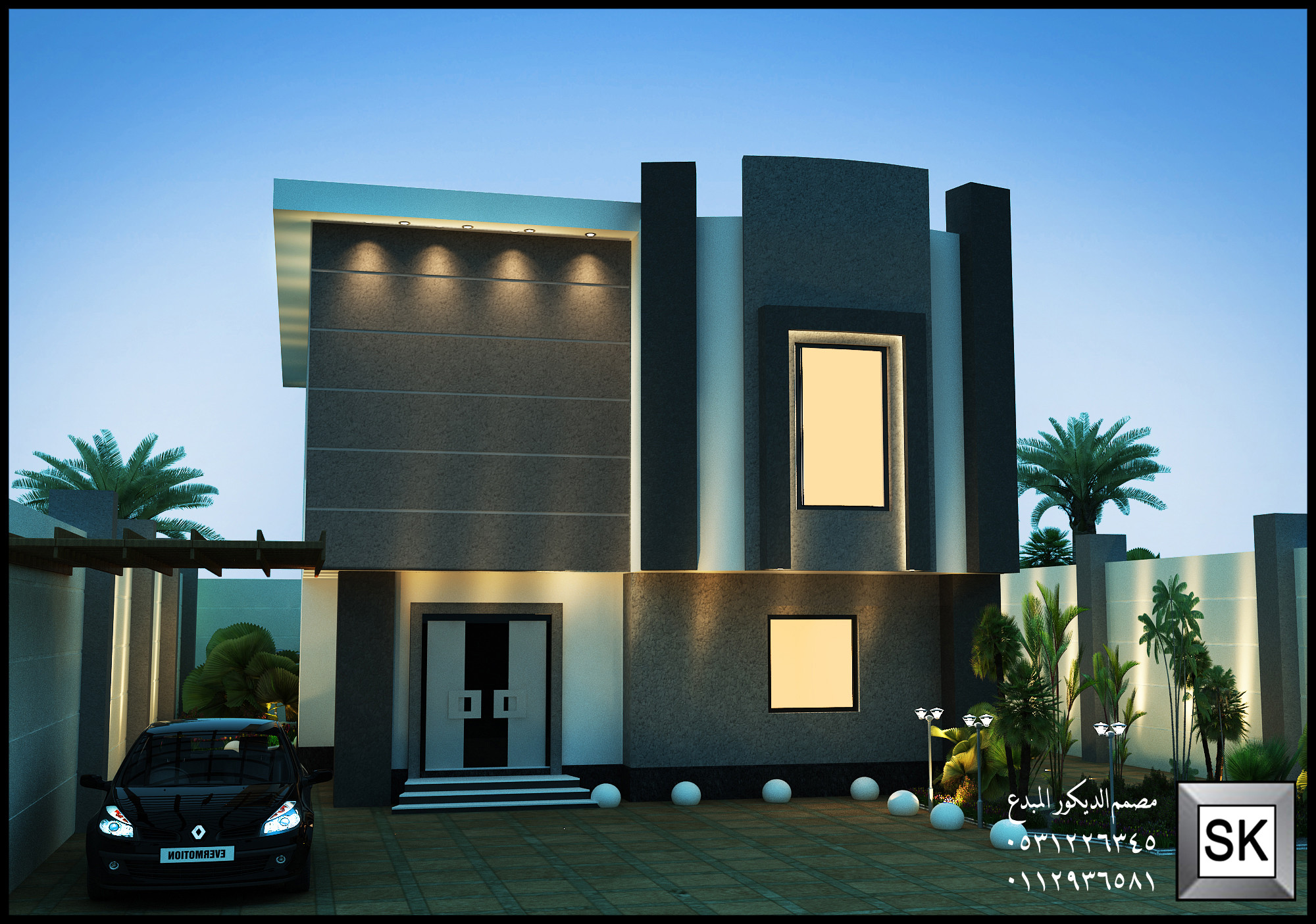 مصمم ديكور خارجي واجهات فلل و قصور فخمة قي الرياض جوال 0531226345