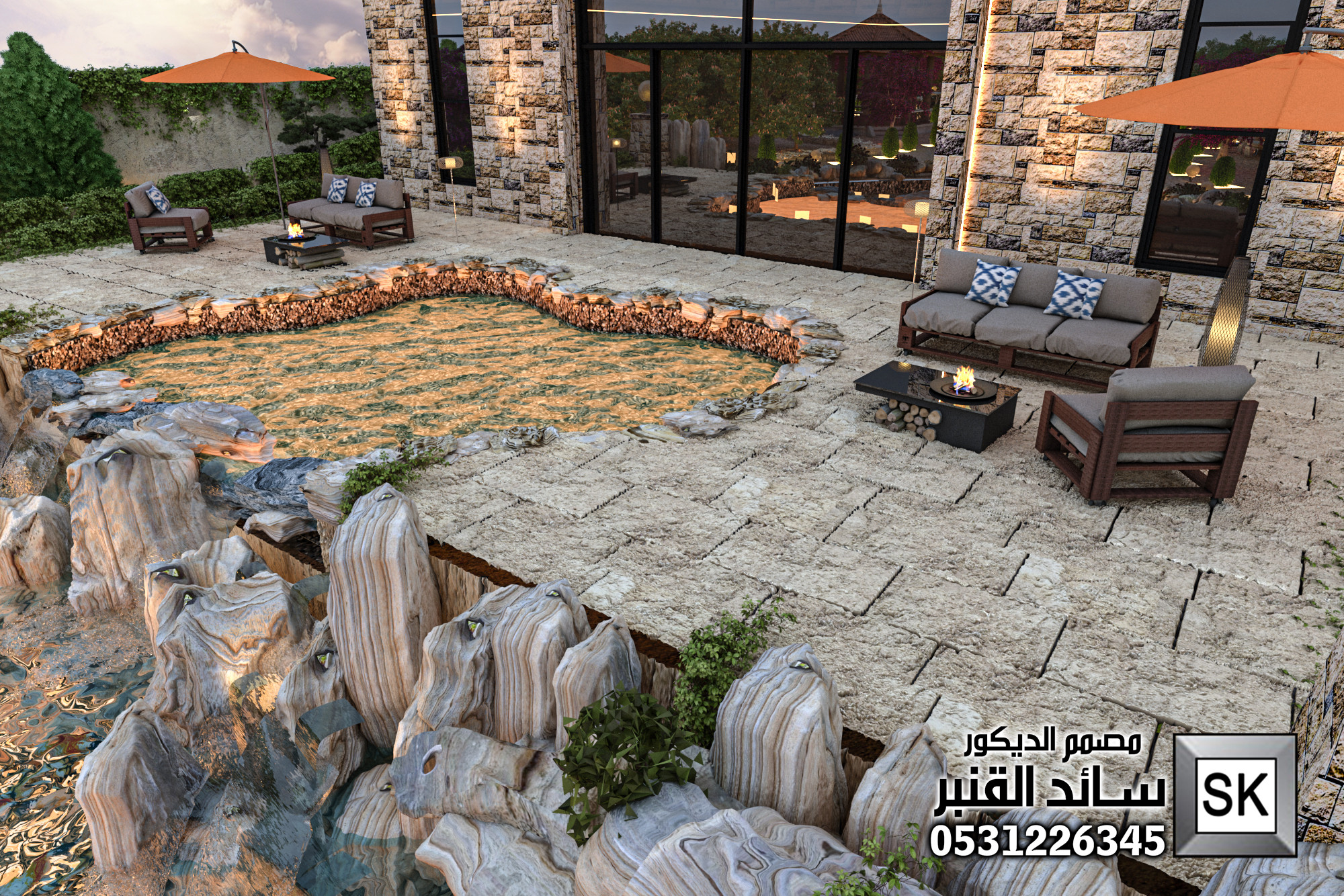 تشطيب لاندسكيب  مزارع و إساراحات في الرياض 0531226345