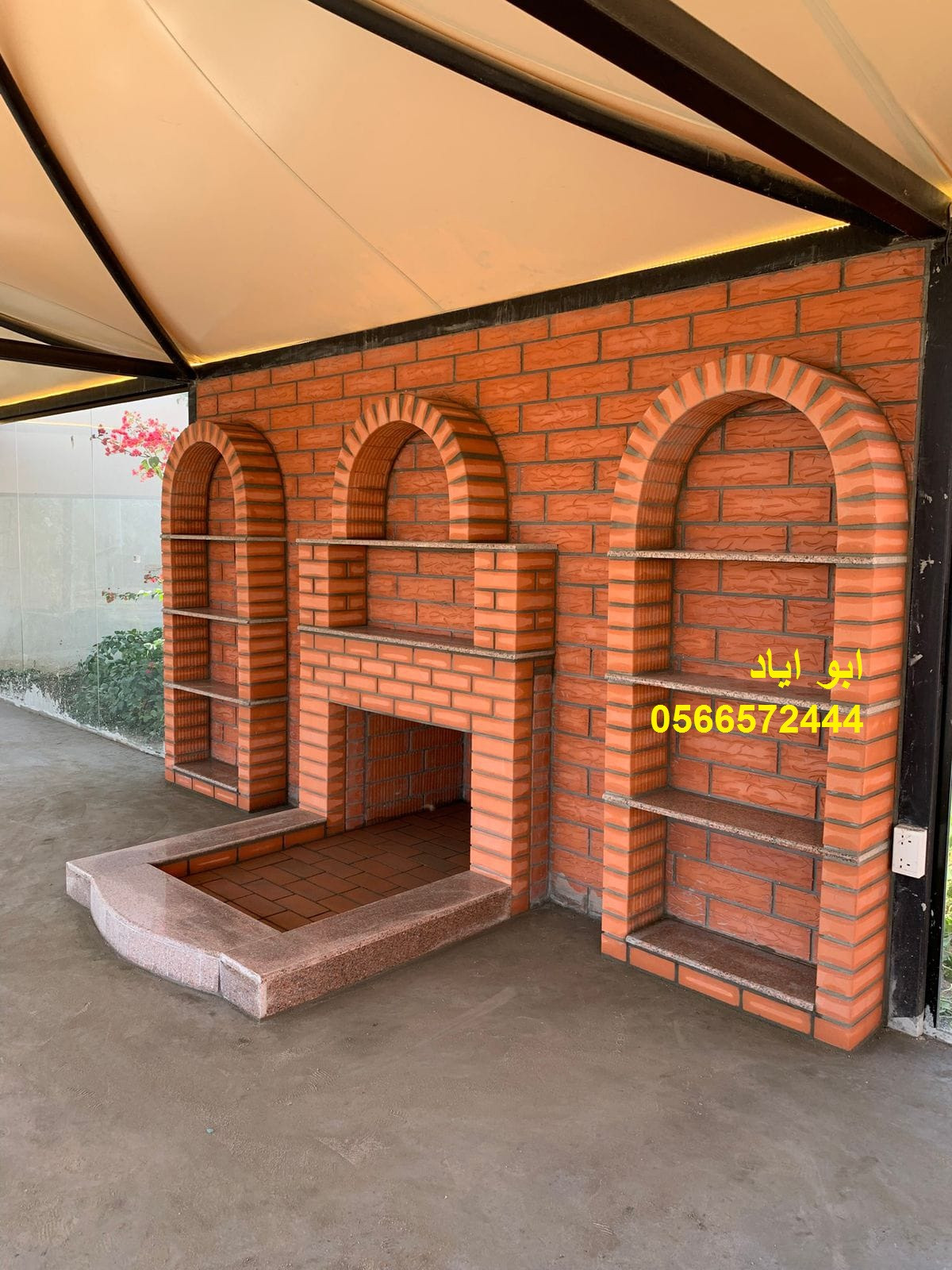 مشبات طوب للمنازل والفلل تصميم وتنفيذ ديكورات مشبات طوب تعطي المجلس جمال ودفء في الشتاء