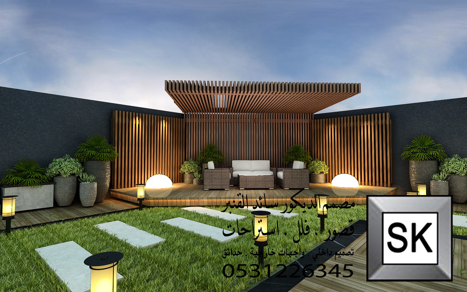 تشطيب لاندسكيب منزلي فاخر في الرياض 0531226345